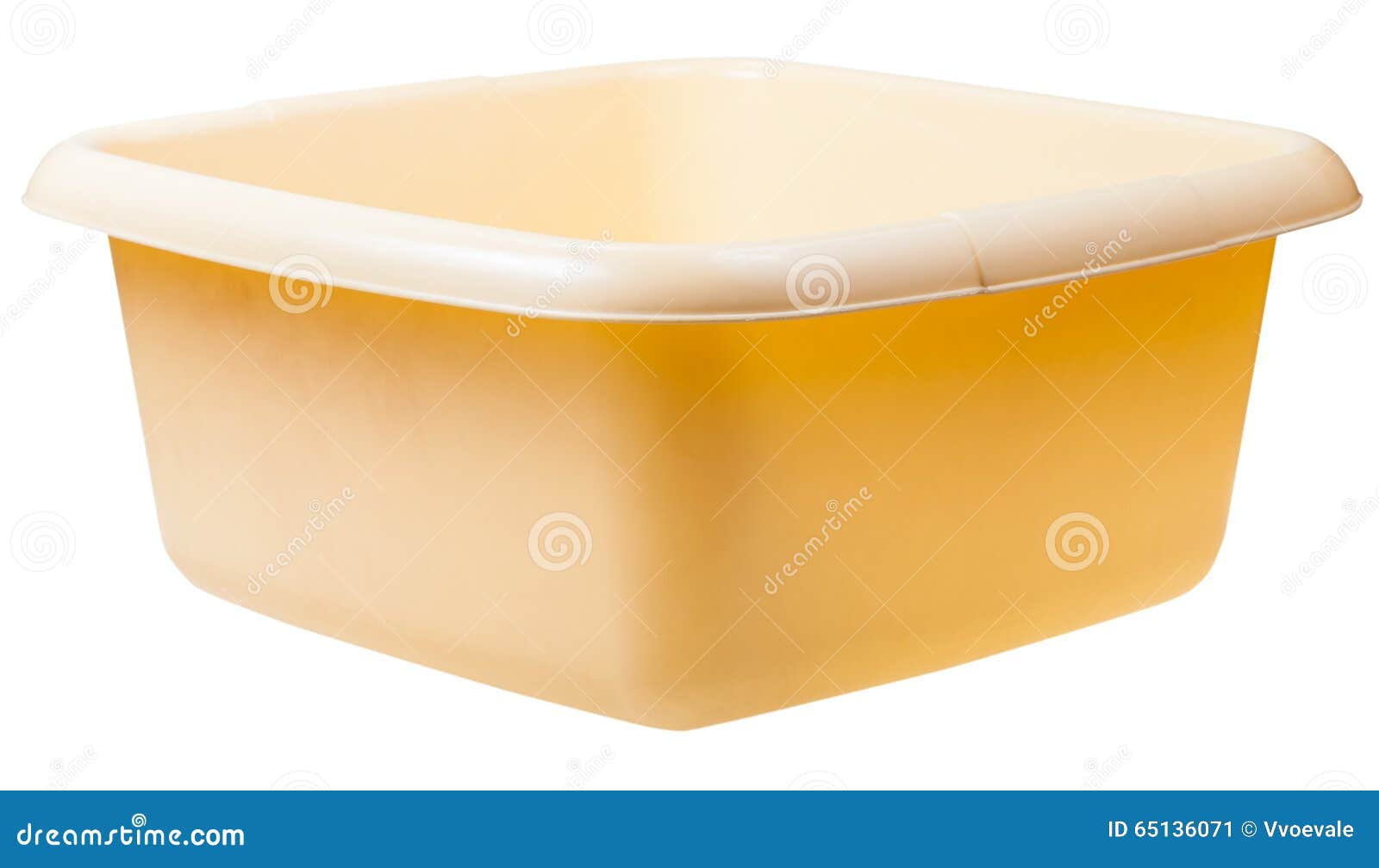 old yellow plastic rectangular wash basin 