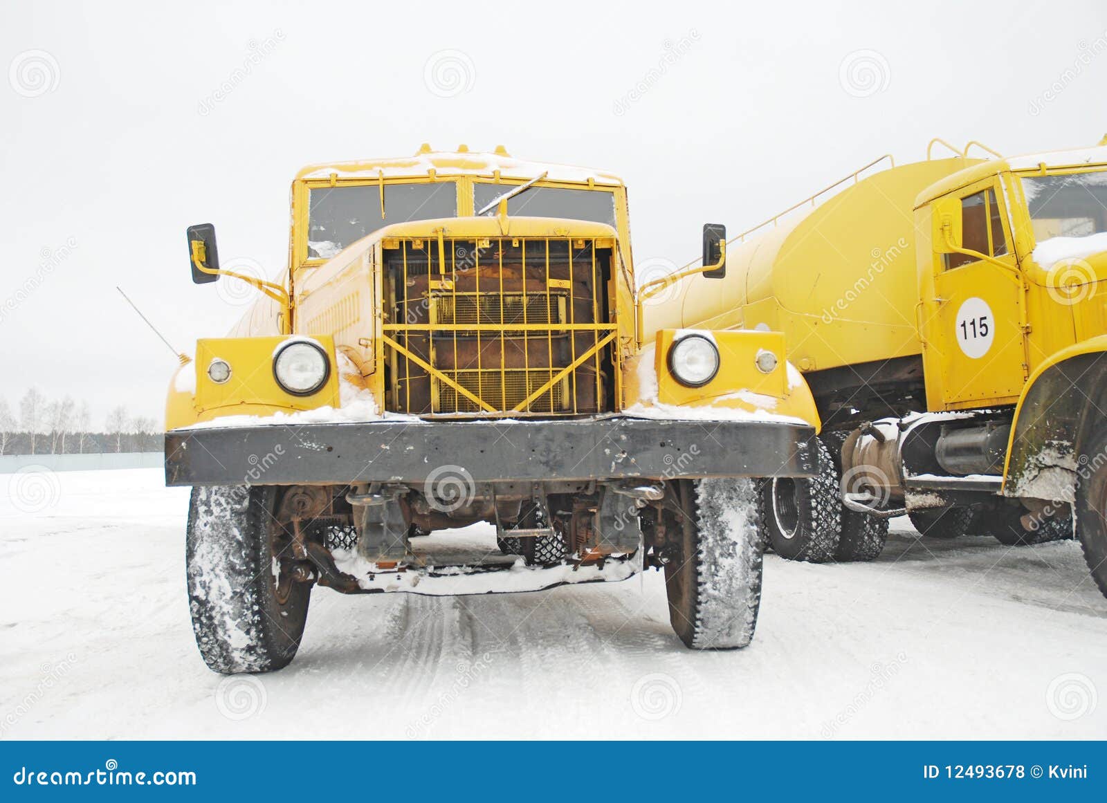 Old yellow truck stock photo. Image of freight, tractor 12493678