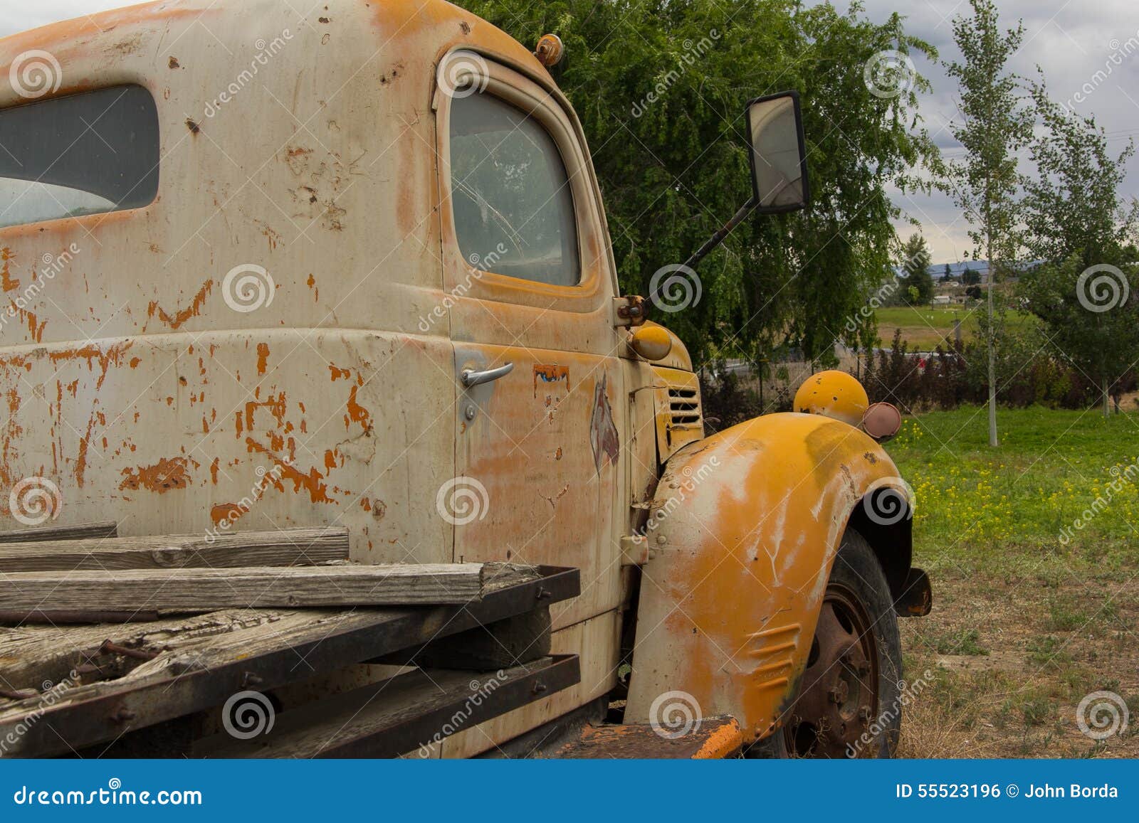 Old Yellow Truck stock photo. Image of broken, country 55523196