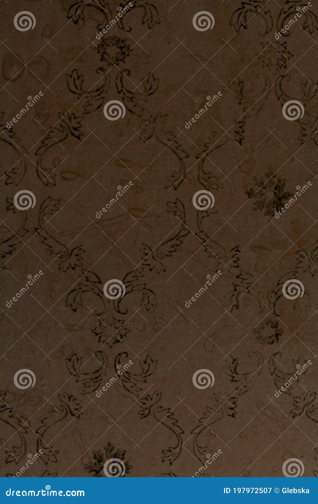 Old Yellow Wallpaper Close Up Stock Image Image of monogram