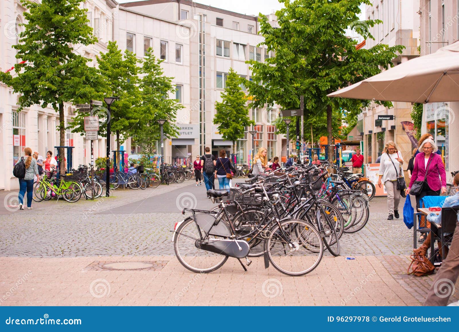 OLDENBURG, GERMANY JUNE 10, 2017 Large Parking for Bicycles. Copy