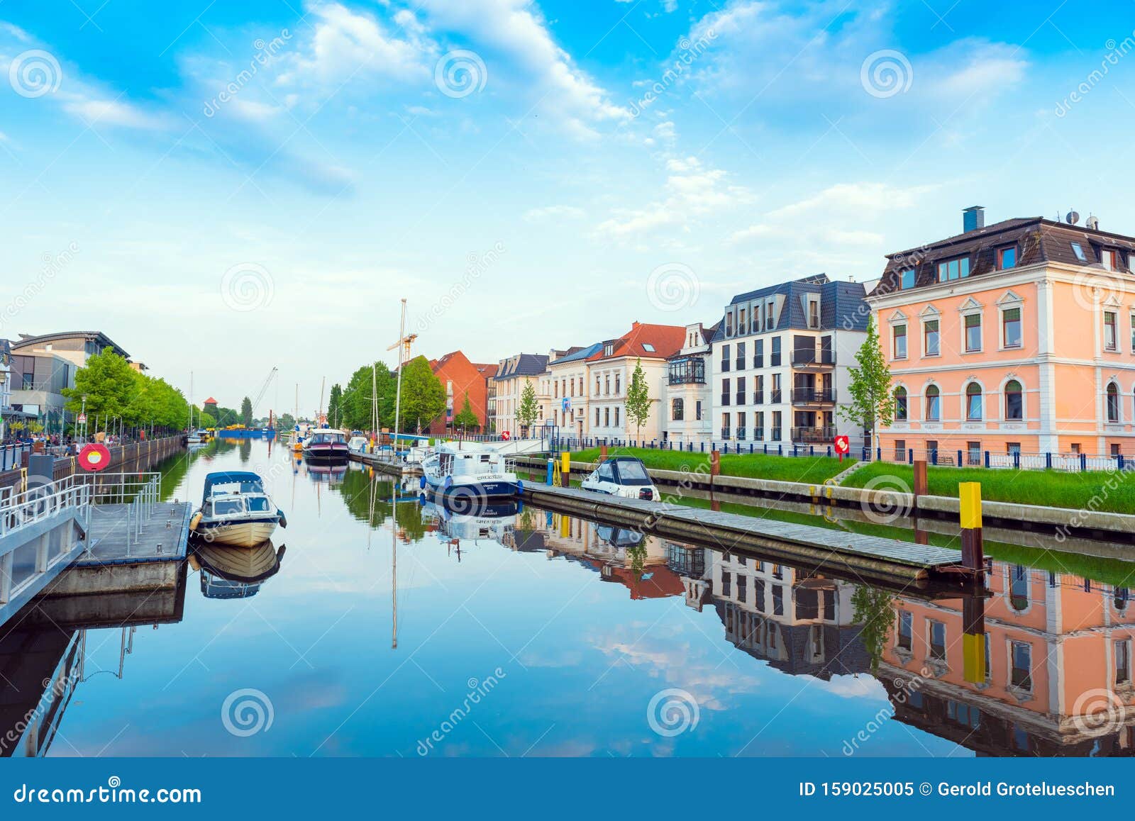 OLDENBURG, GERMANY MAY 24, 2019 Boats Drop Anchor in a Haven Editorial Image Image of