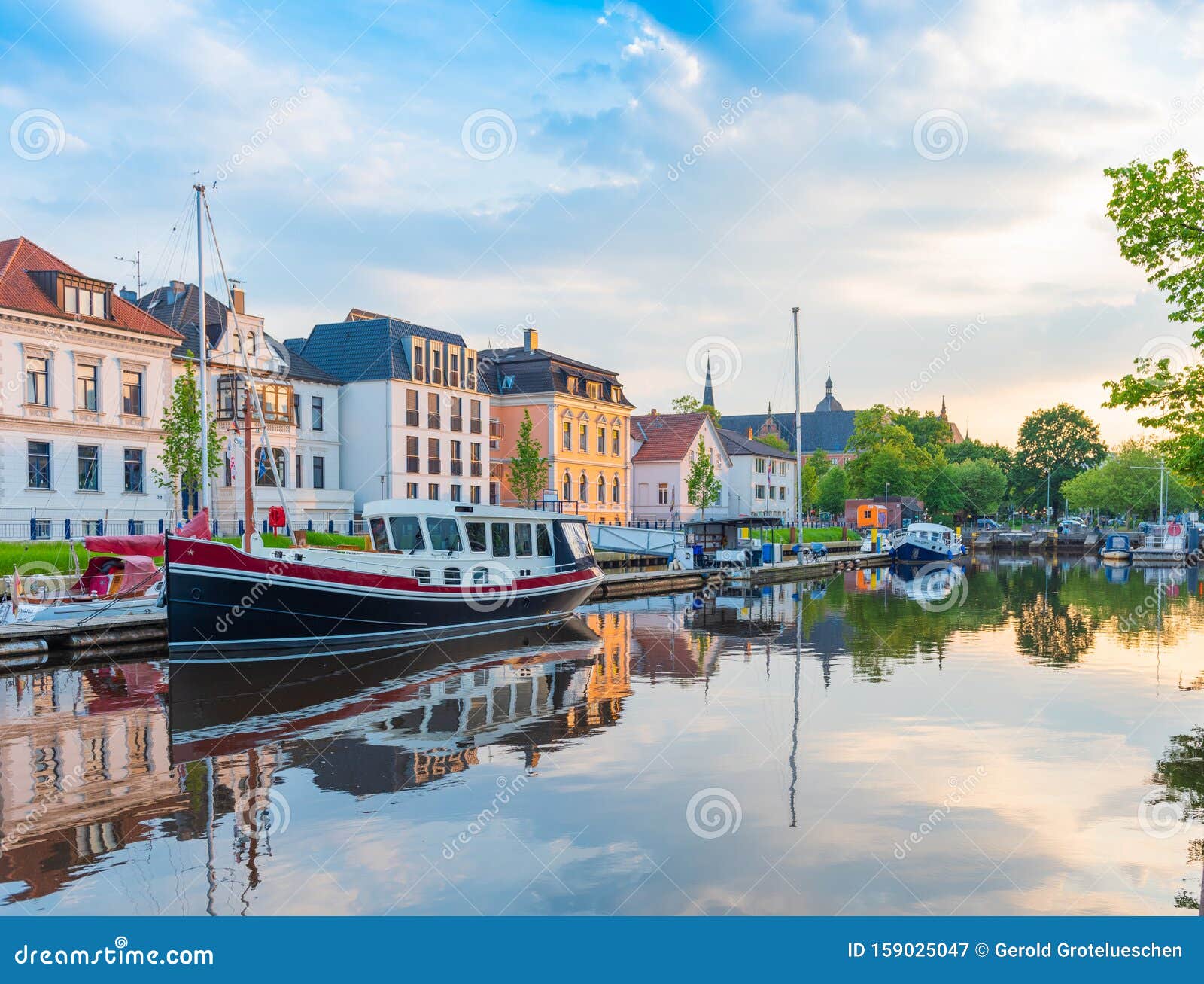 OLDENBURG, GERMANY MAY 24, 2019 Boats Drop Anchor in a Haven Editorial Photography Image of