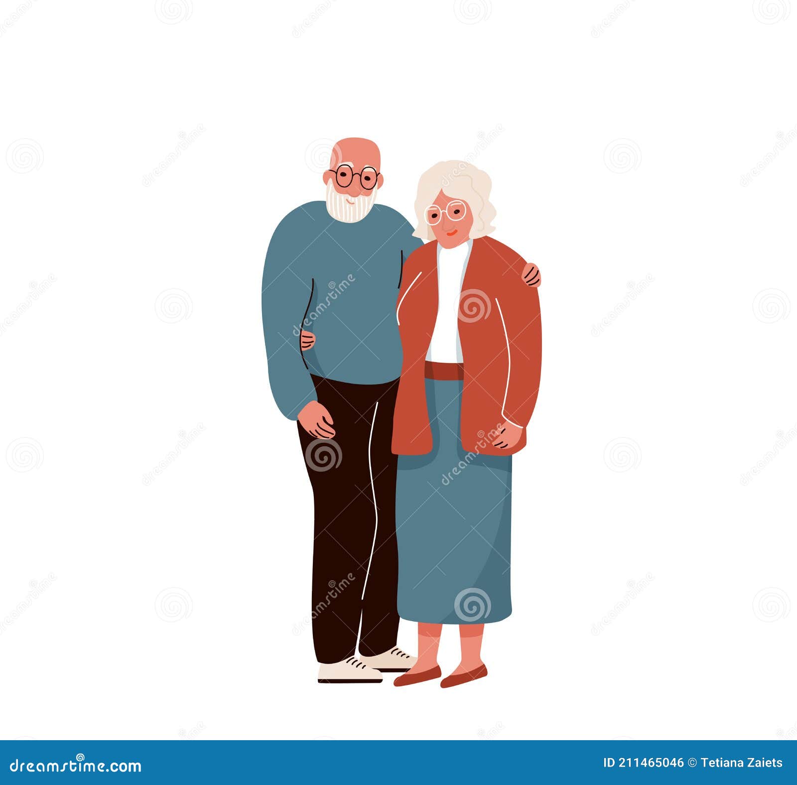 Older Couple Hug Each Other. Vector Background Stock Vector ...