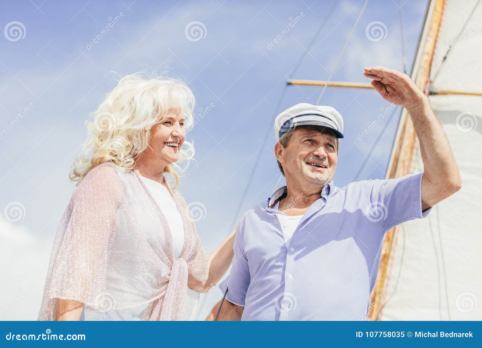 Older Couple Standing On A Yacht Stock Image Image Of Love Luxurious 