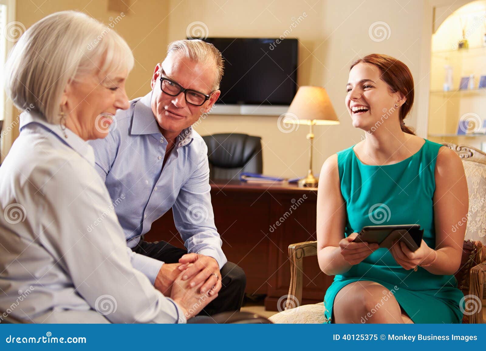 Older Couple Talking To Financial Advisor In Offic Stock Image Im