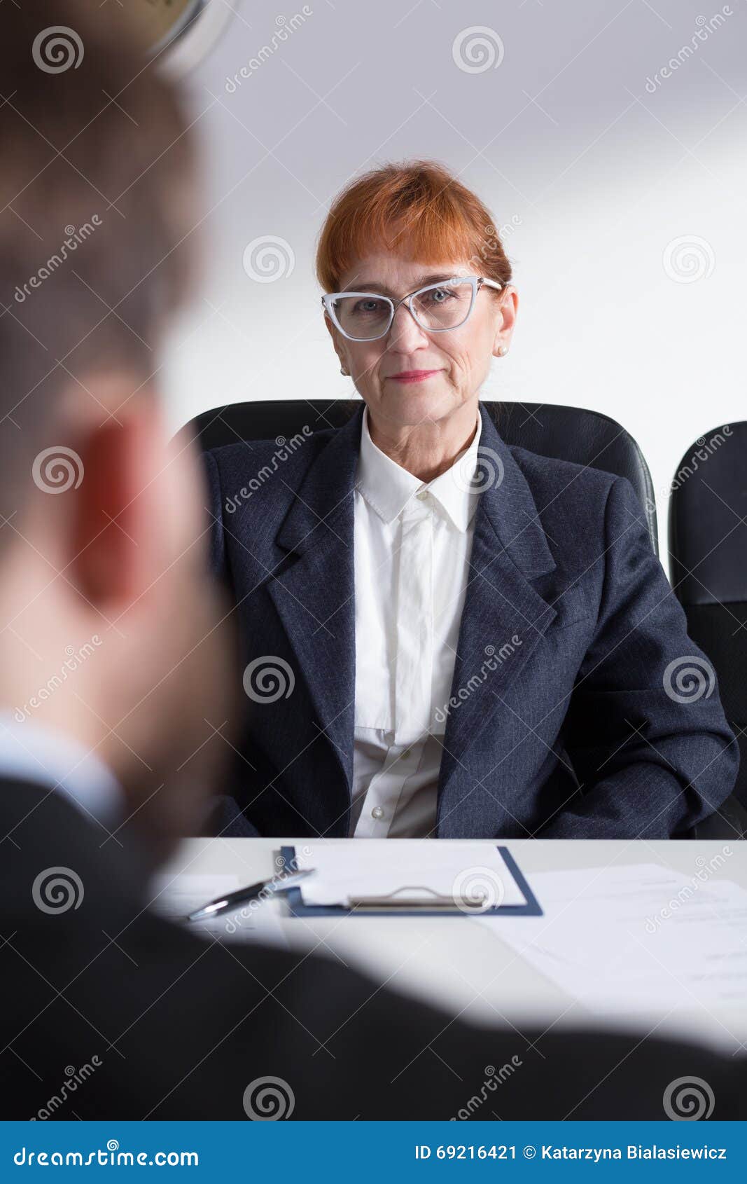 Older Boss during Interview with Applicant Stock Image - Image of apply: 69216421
