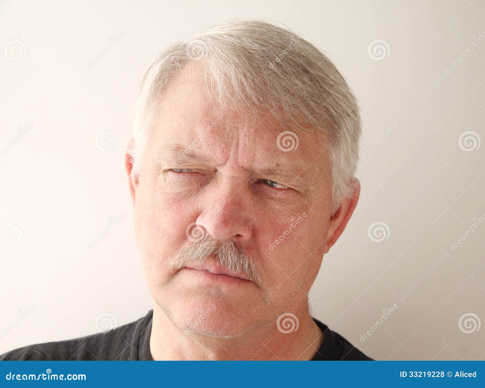Older Man Has a Distrusting Look Stock Photo - Image of negative ...