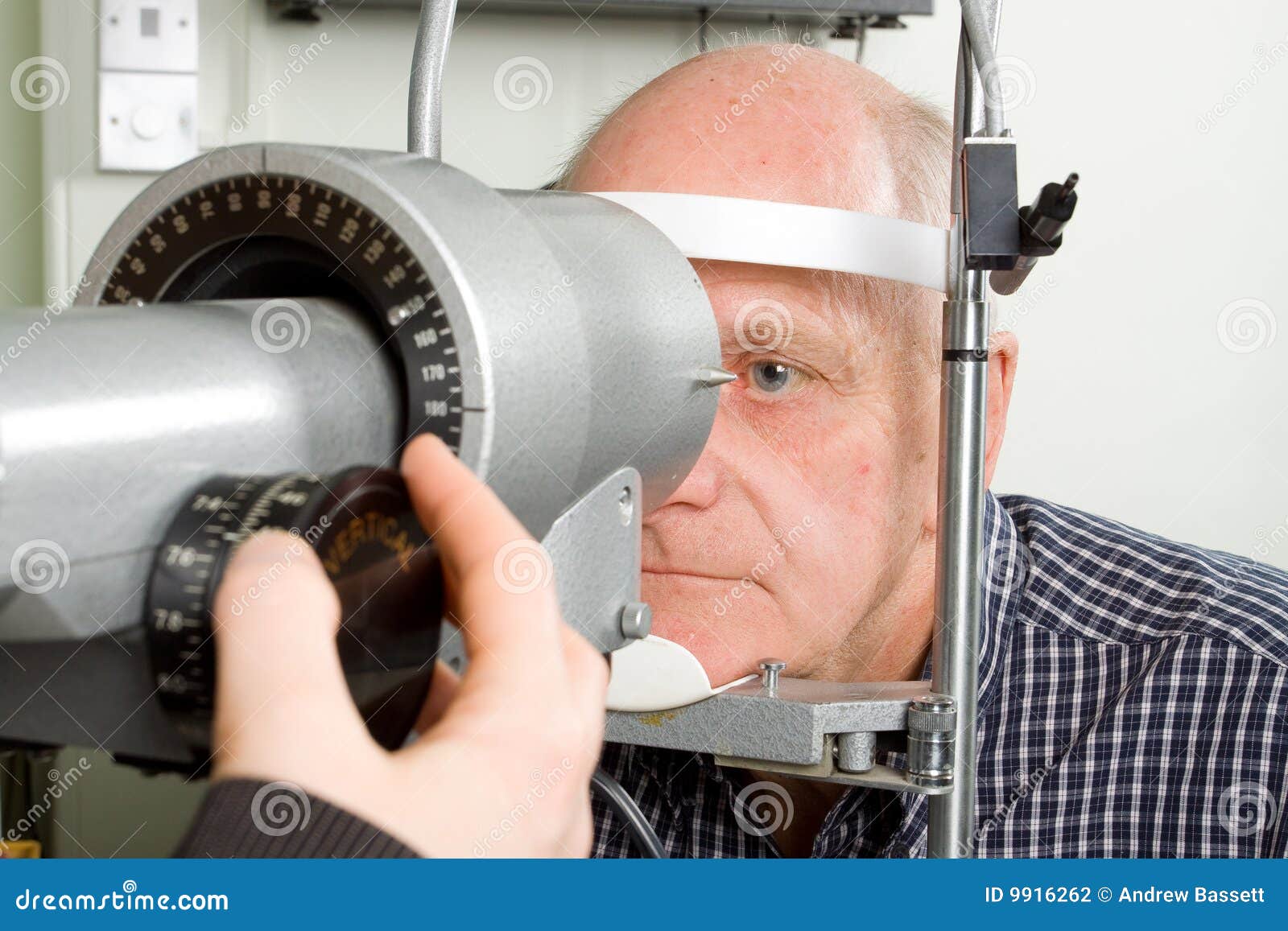 older man having eye examination