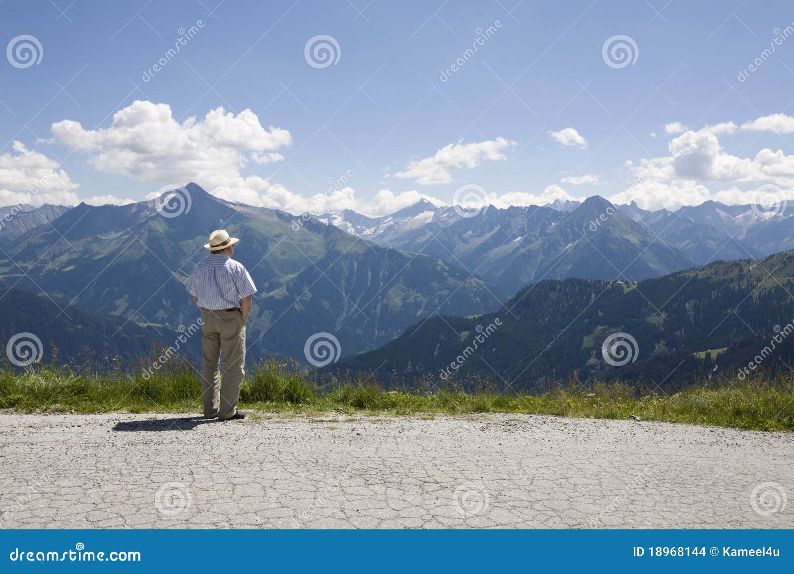 older man overlooking the valley