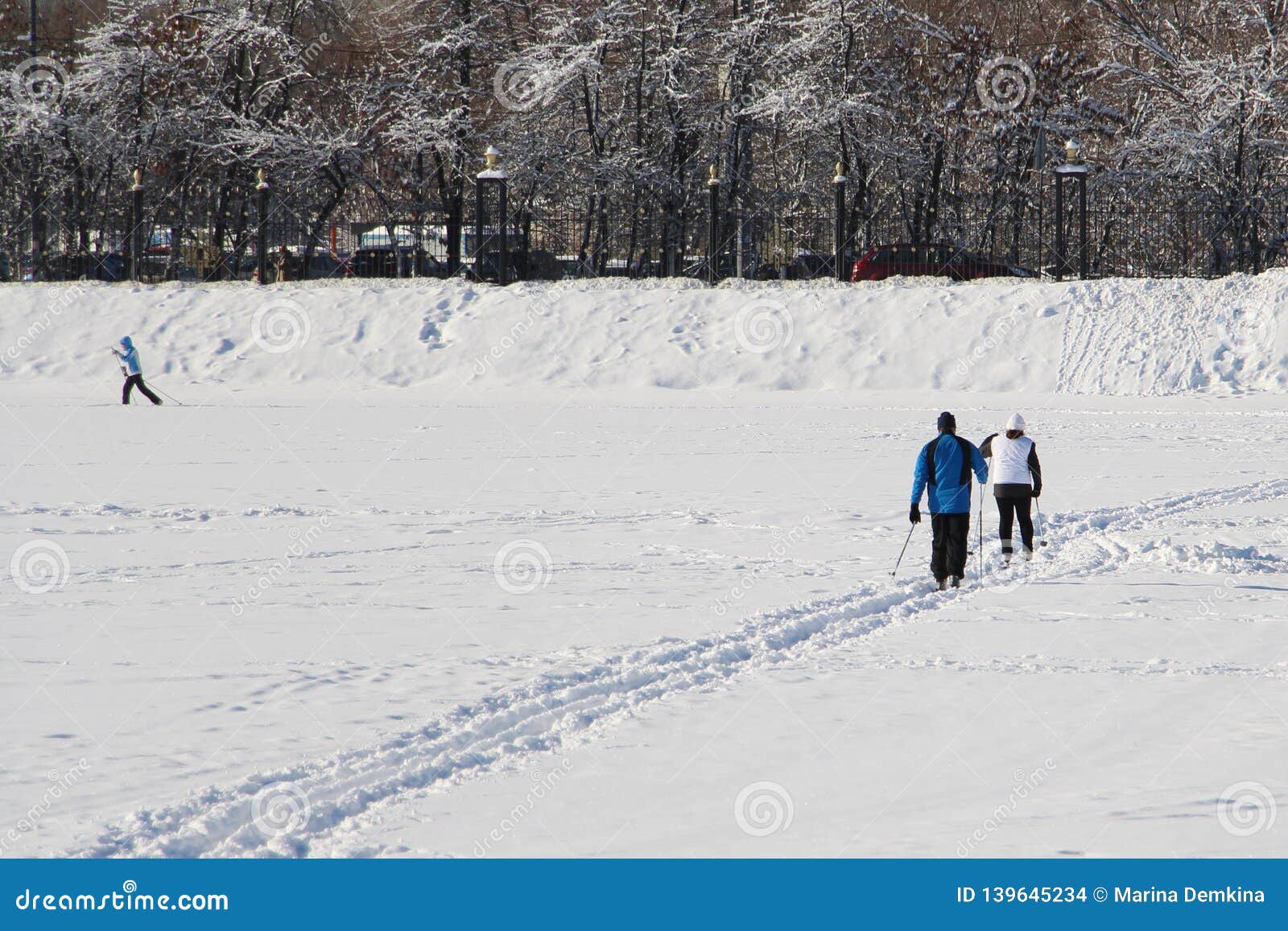 Older People Go in for Sports - Skiing in Winter. Winter, a Lot of Snow ...