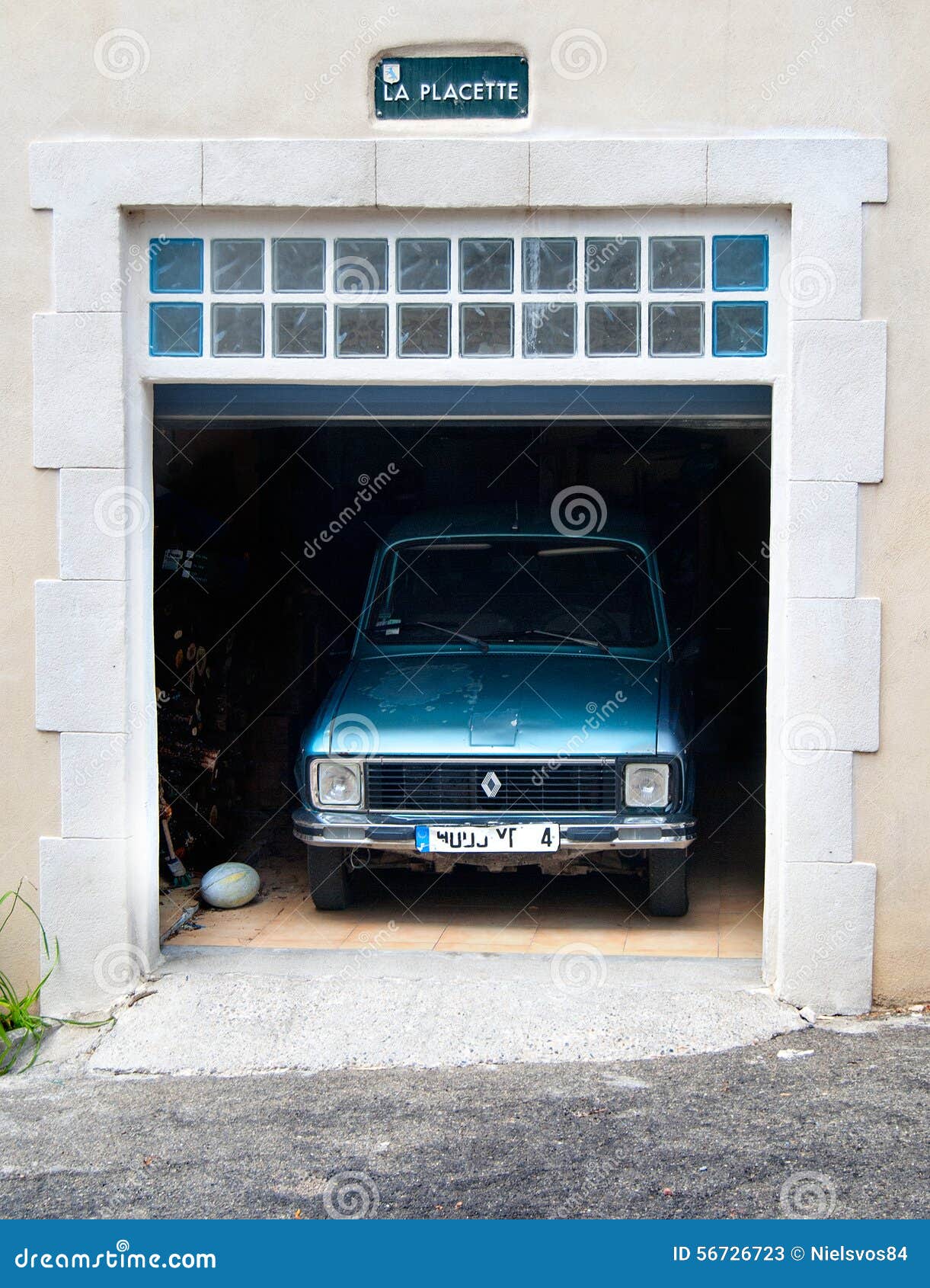 Oldtimer parked in garage editorial stock photo. Image of parking