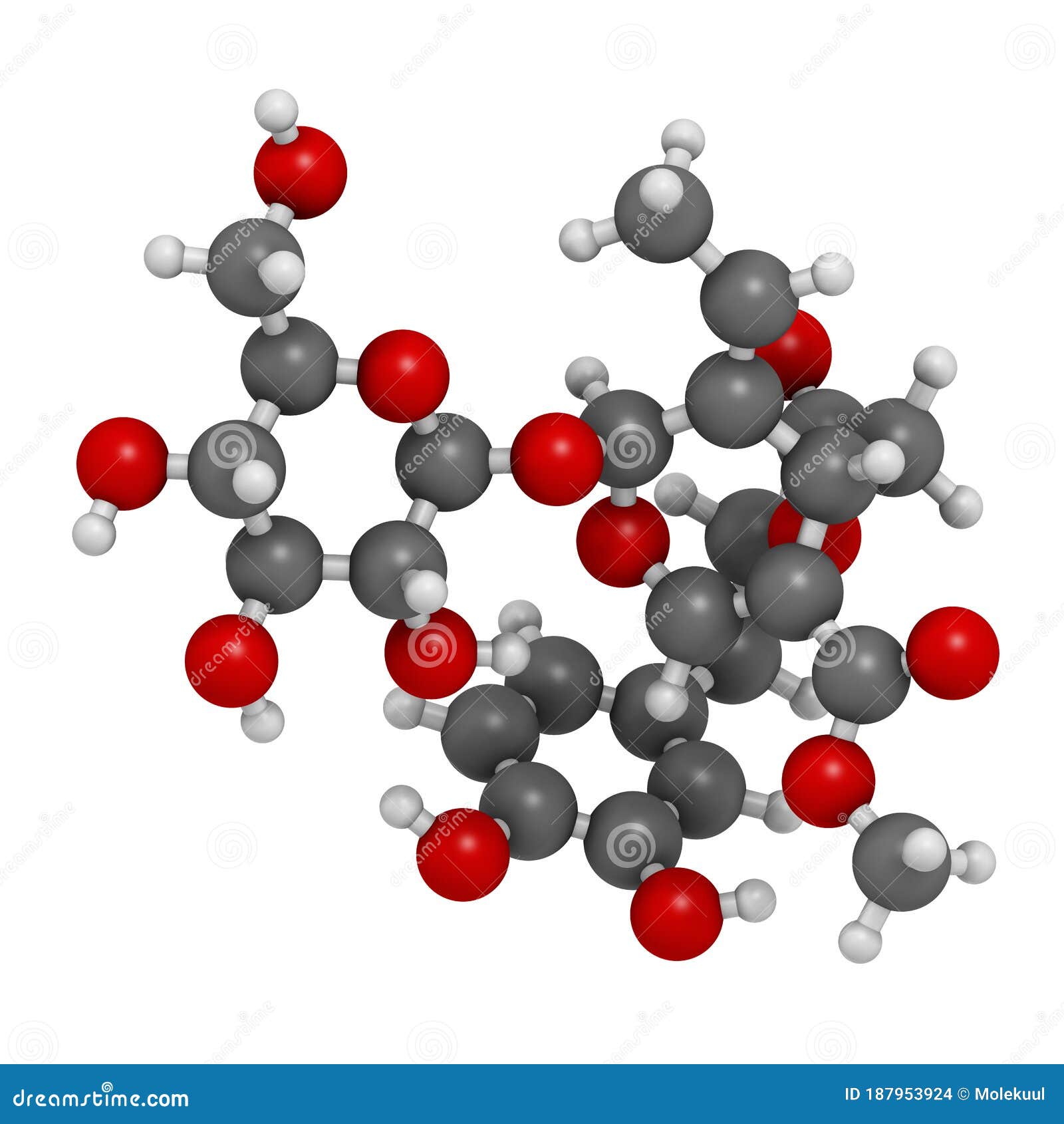 oleuropein olive component molecule. in part responsible for pungency of virgin olive oil, may have beneficial properties. 3d.