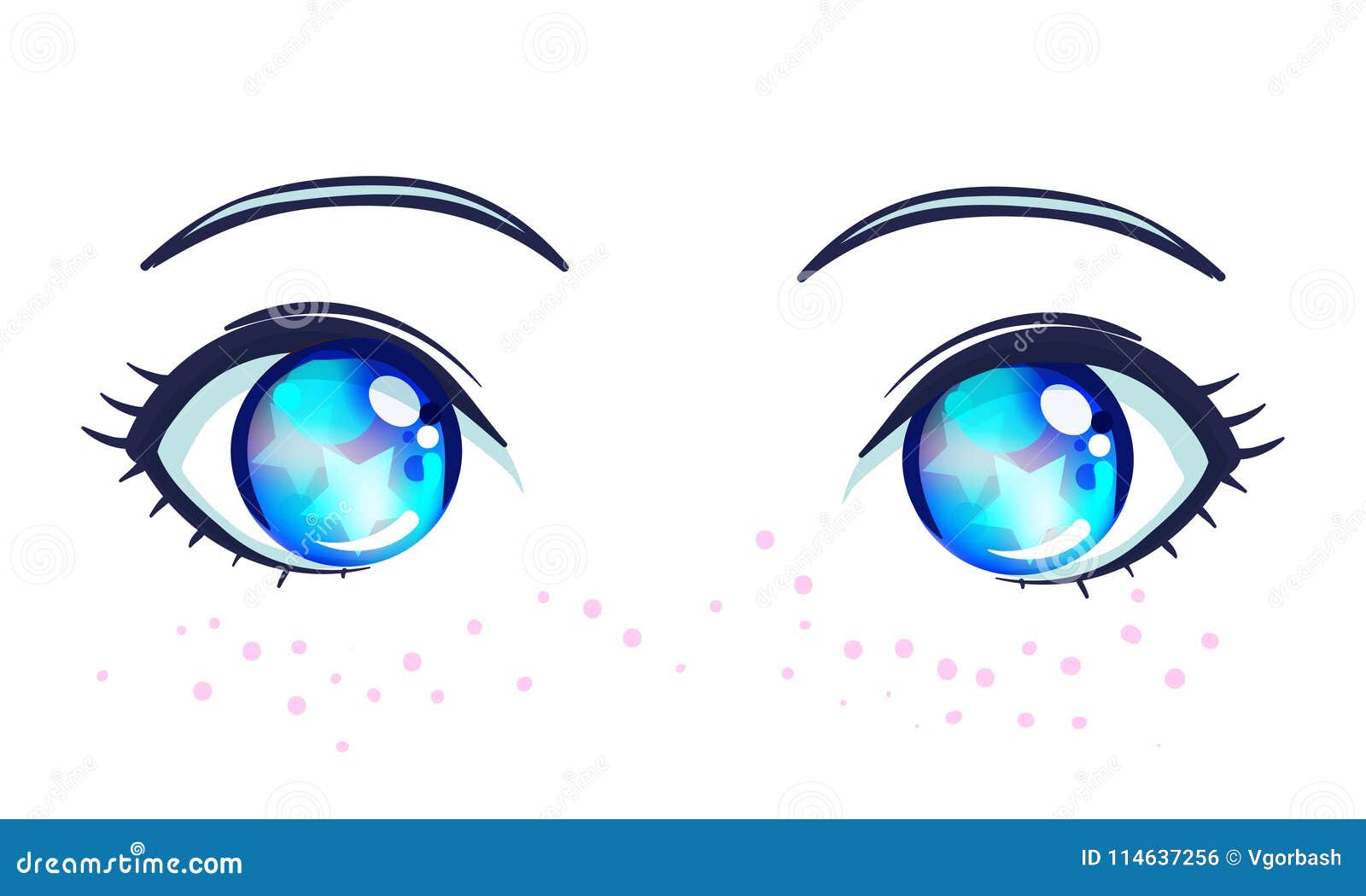 Conjunto Anime Estilo Olhos Cores Diferentes Isolado Branco imagem vetorial  de neizu03.gmail.com© 270457134