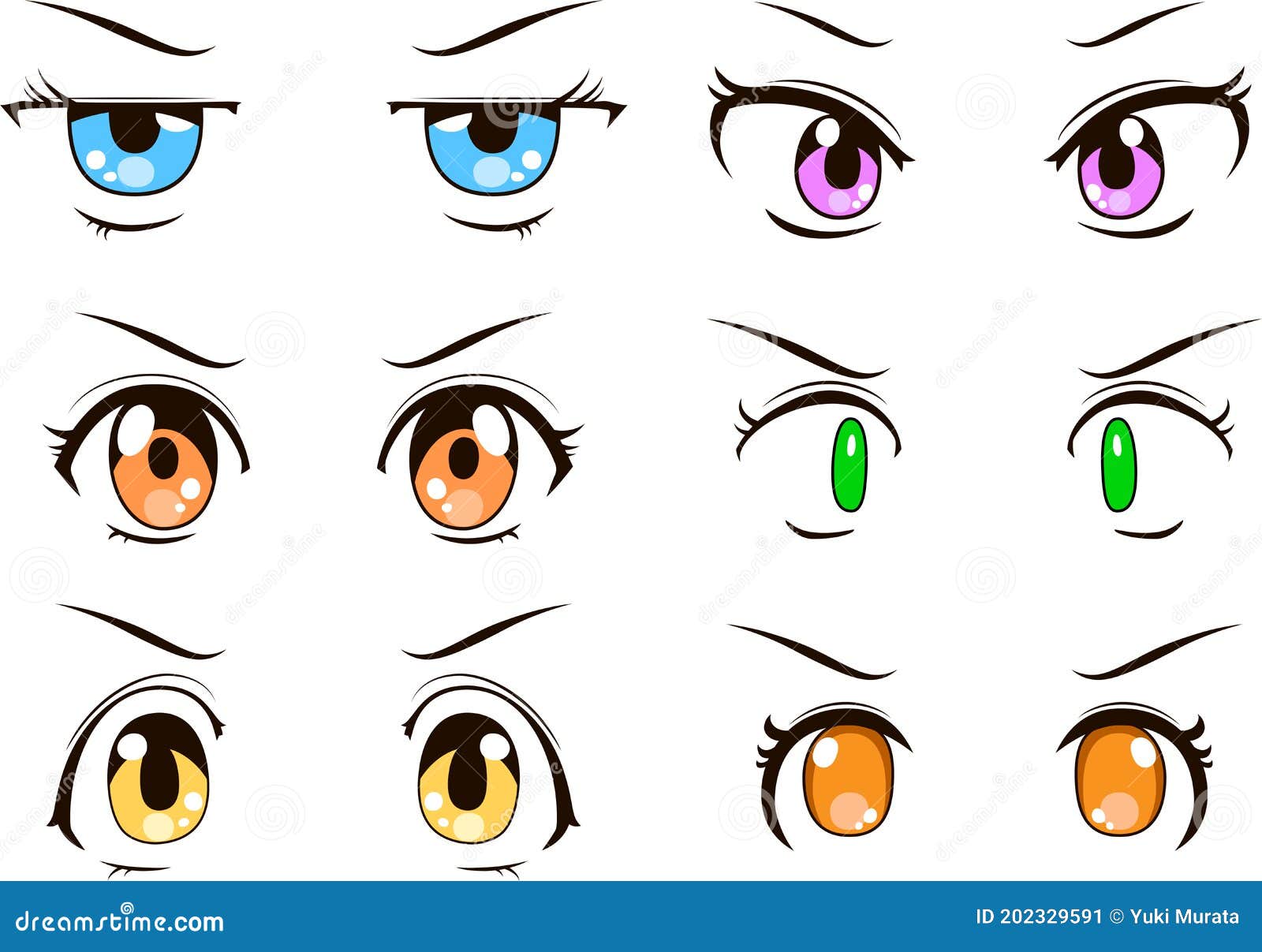 Artione Como Desenhar Olhos Animados Ilustração Stock - Ilustração