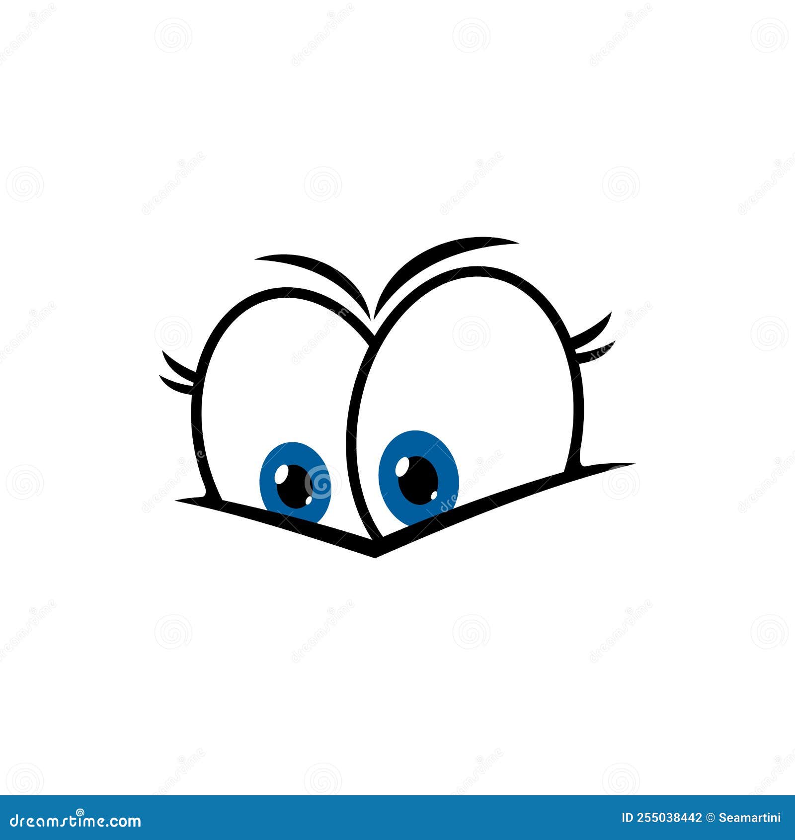 Desenho Animado Emoji Com Grandes Olhos Animados Ilustração do Vetor -  Ilustração de calma, cara: 255037992