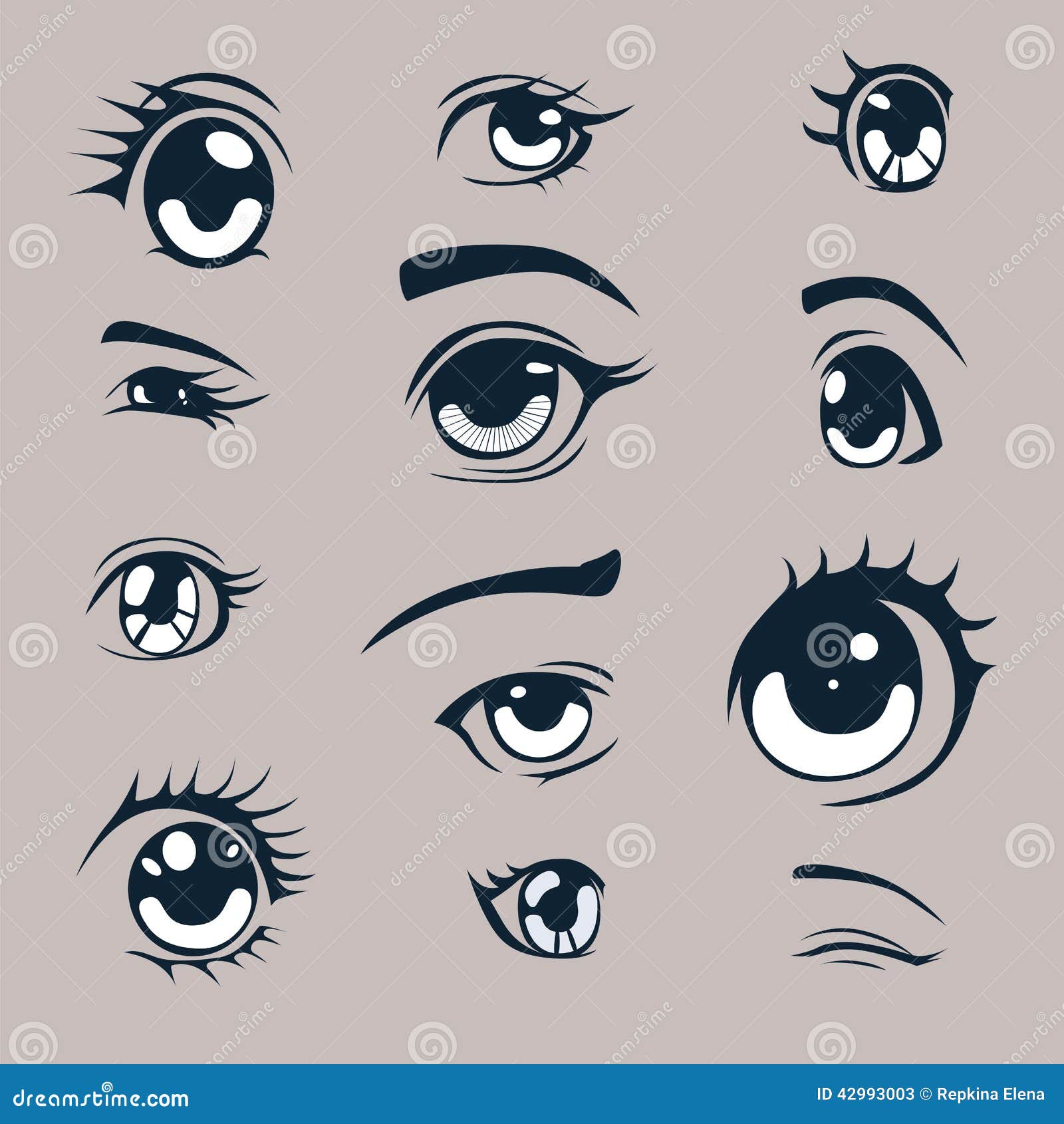 Olhos Do Anime Ilustrações, Vetores E Clipart De Stock – (13,570