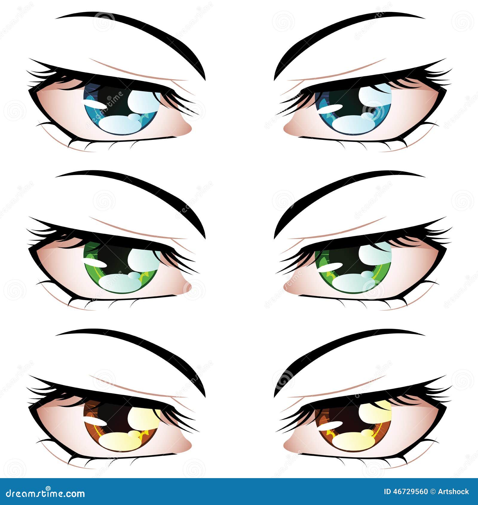Olhos masculinos coloridos ilustração stock. Ilustração de cartoon -  35243408