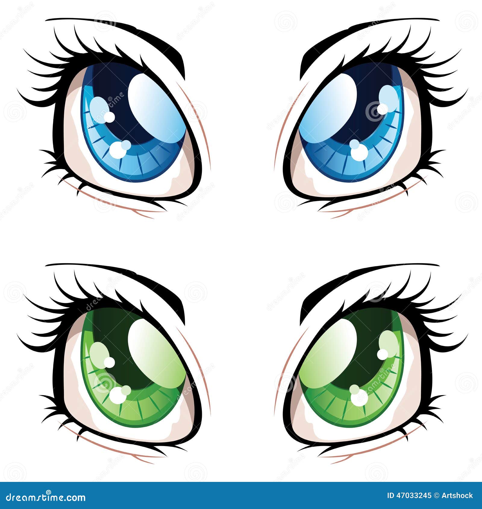 Vetores de Olhos Masculinos Do Estilo Do Anime Em Cores Diferentes e mais  imagens de Olho - iStock