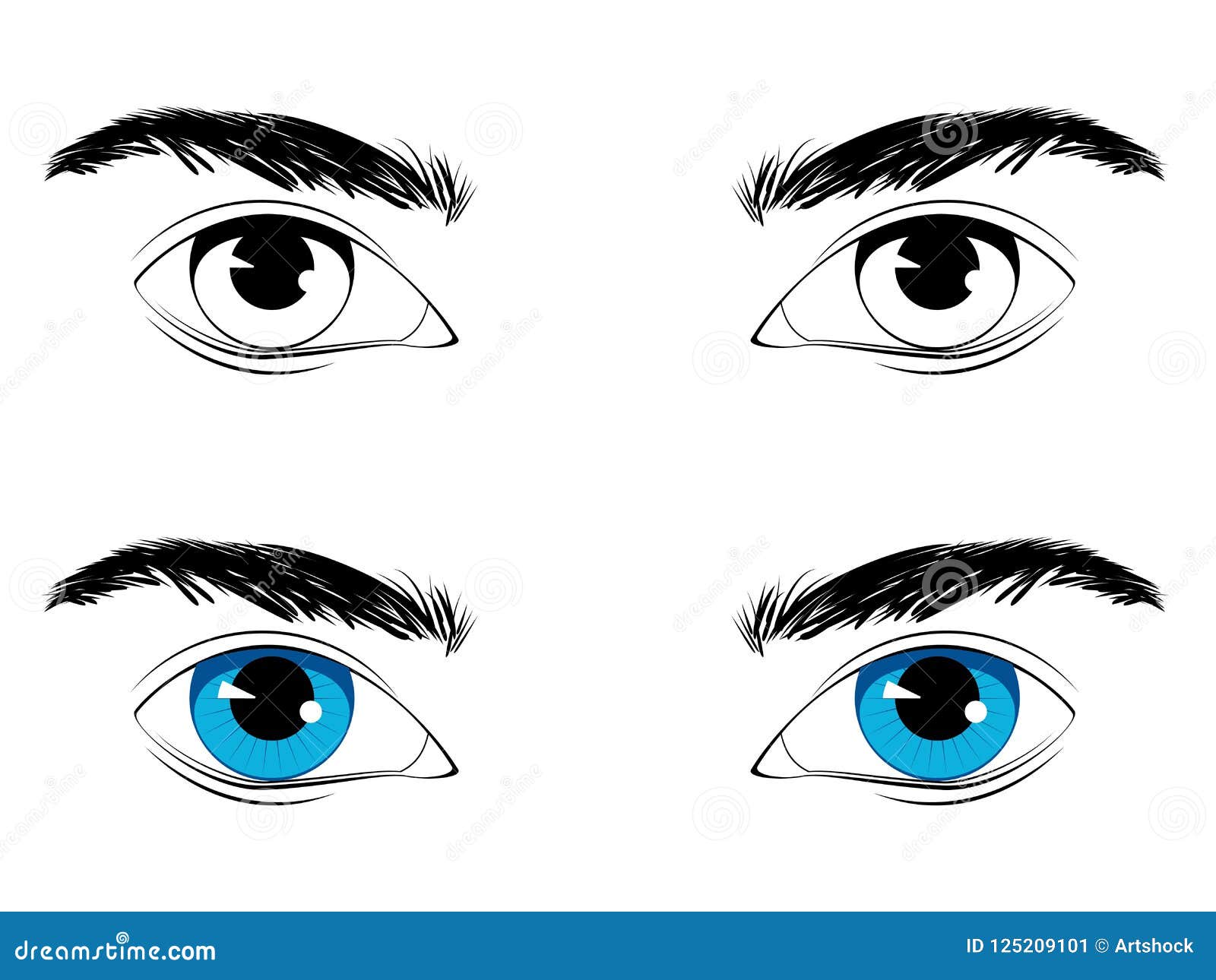 Olhos do homem do Anime ilustração do vetor. Ilustração de pessoa - 33984003