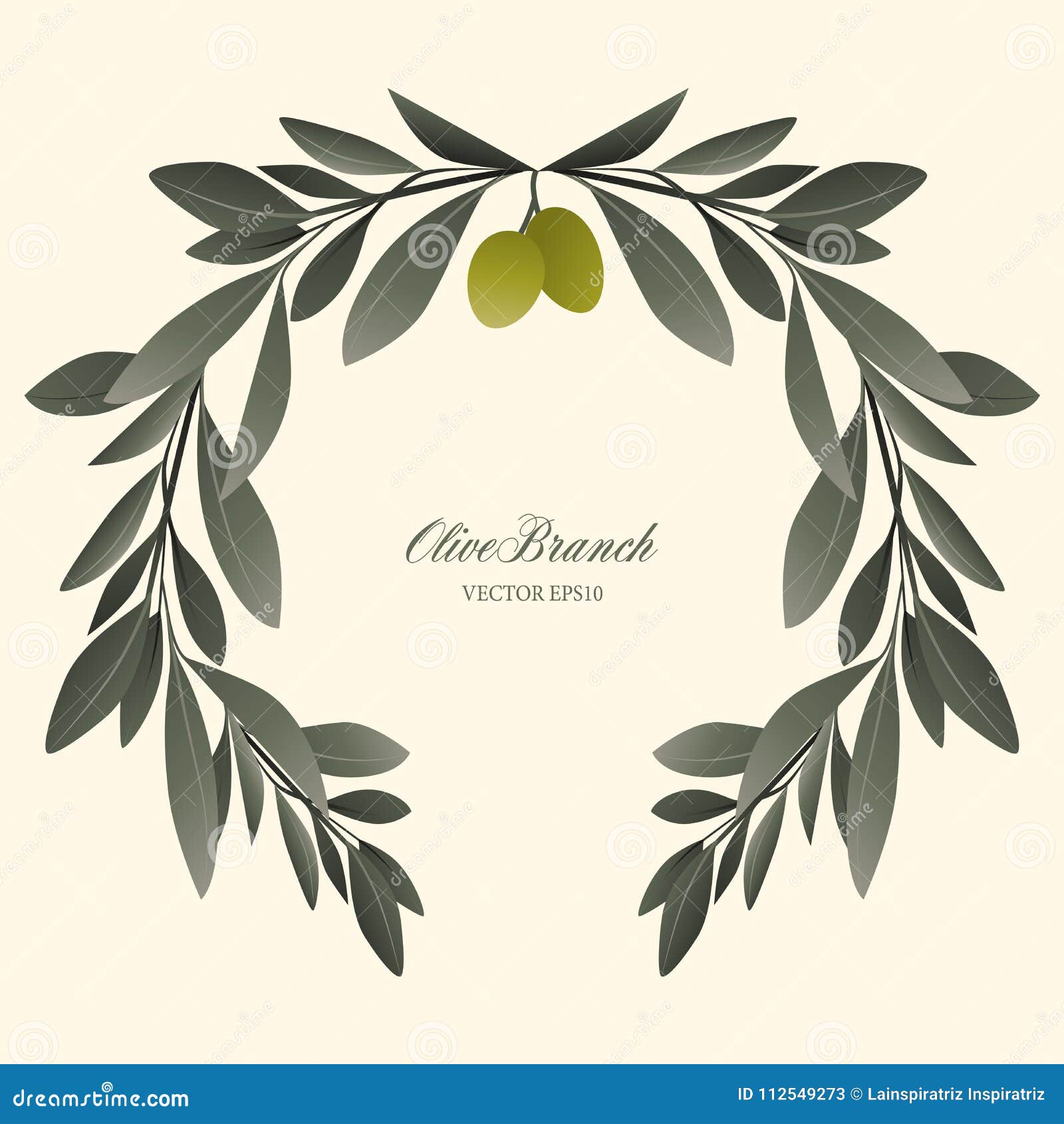 Olive Branch Wreath Isolated. Vector Illustration Stock Illustration