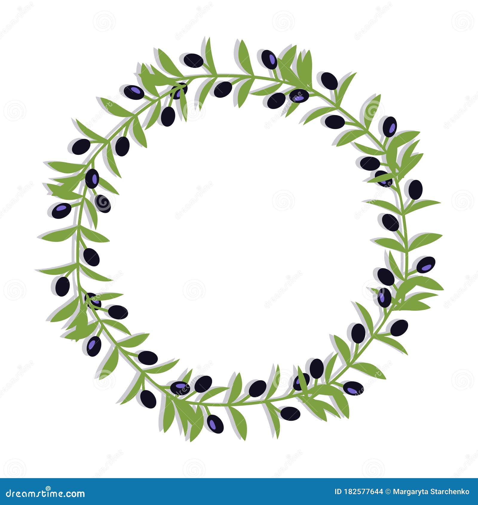Olive branch wreath stock vector. Illustration of element - 182577644