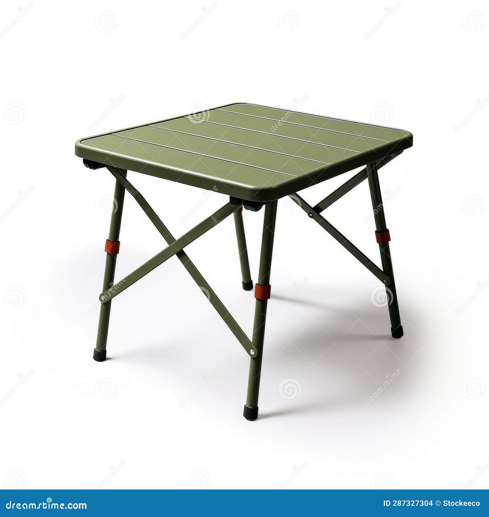 olive green folding side table for camping - uhd image