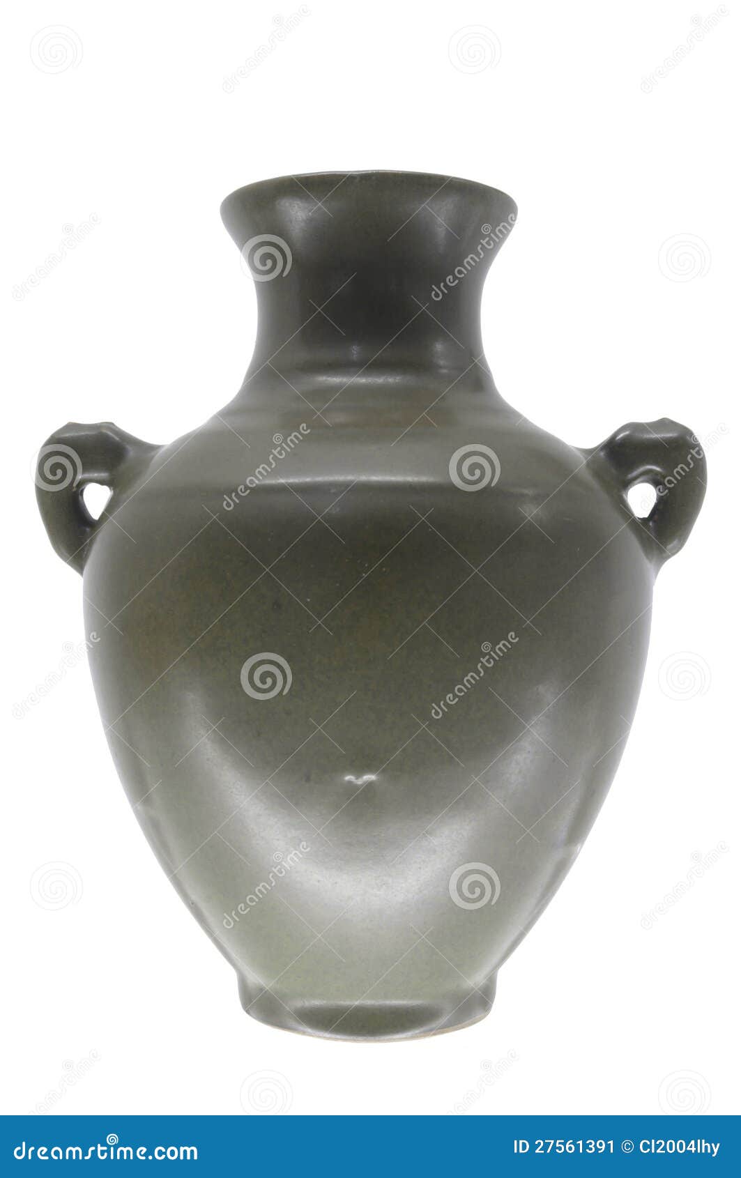 Olivegreen Kettle with Two Ears. Stock Image Image of chinaware