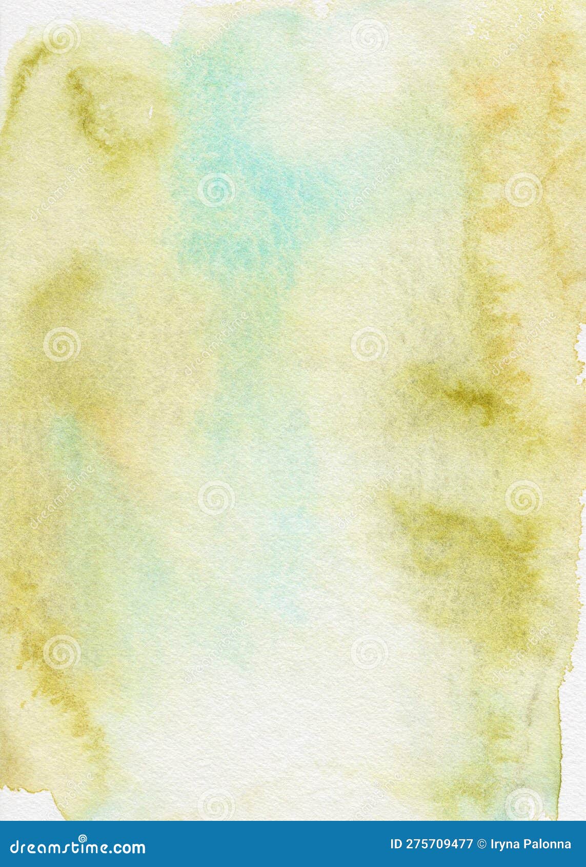 olive green and turquoise watercolor stains on watercolor background, invitation card decor, socual media post texture