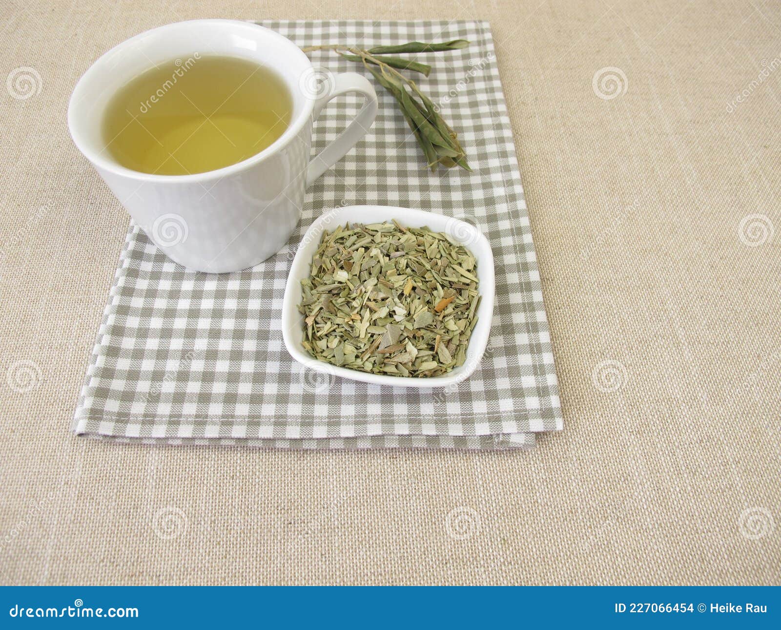 Olive Leaf Tea Tea from Dried and Cut Olive Leaves Stock Photo