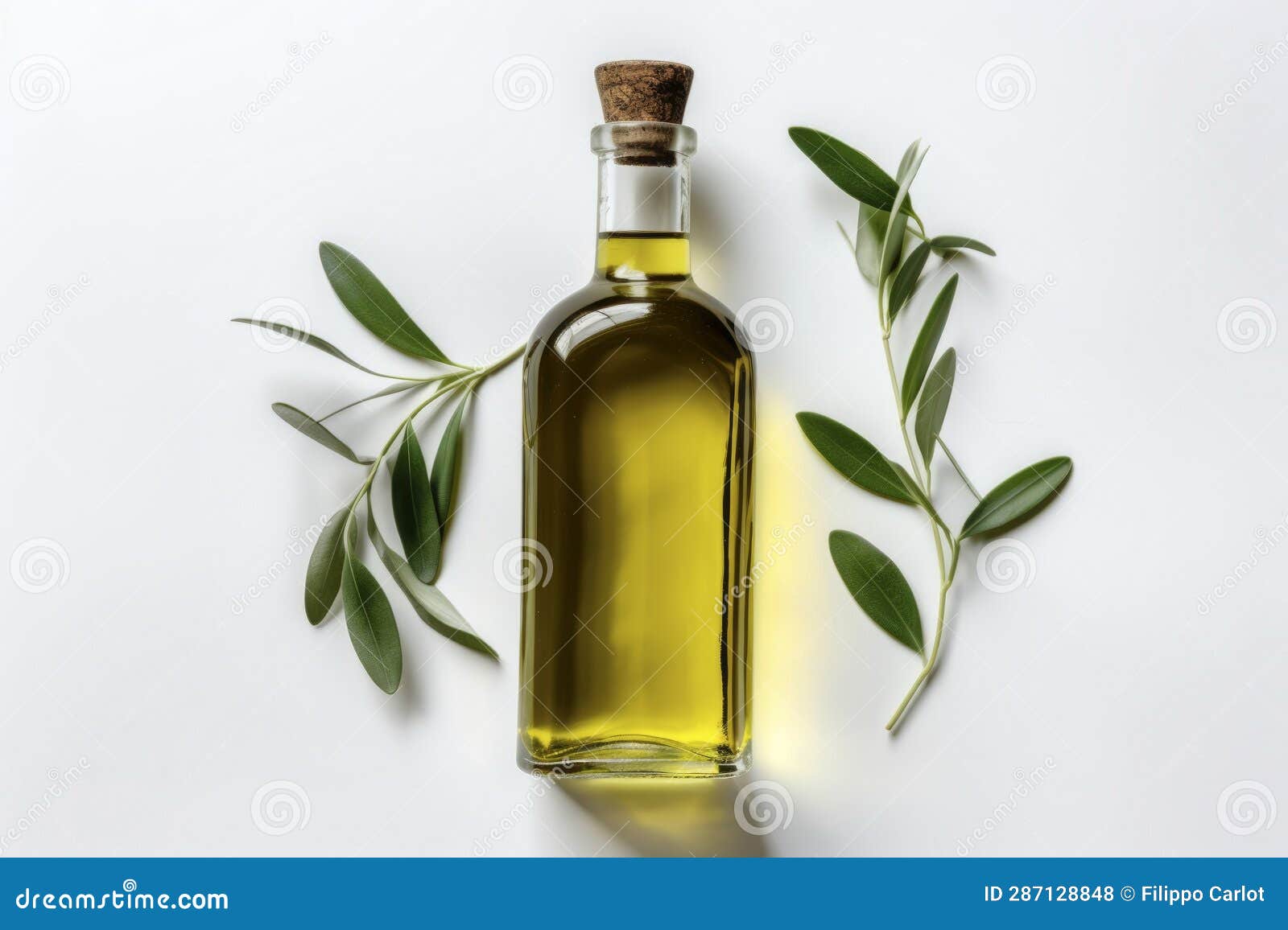 Olive Oil Composition on White Stock Photo Image of space, food