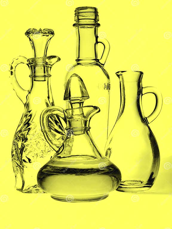 Olive Oil Cruets stock image. Image of open, food, yellow 1671485