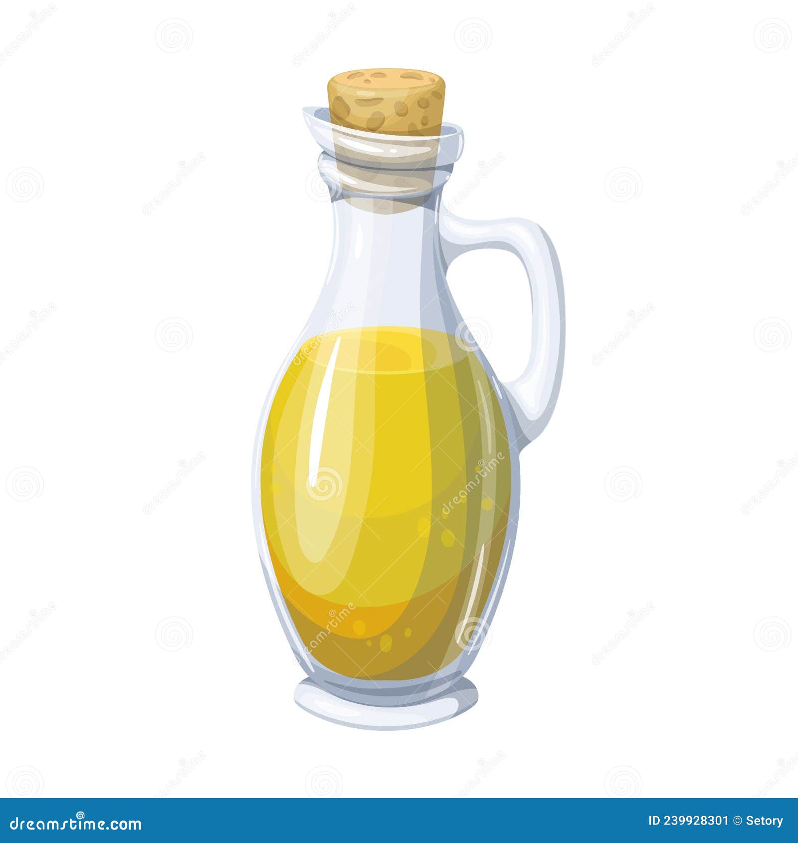 Olive Oil Glass Jug Pitcher Jar Bottle Stock Vector Illustration of