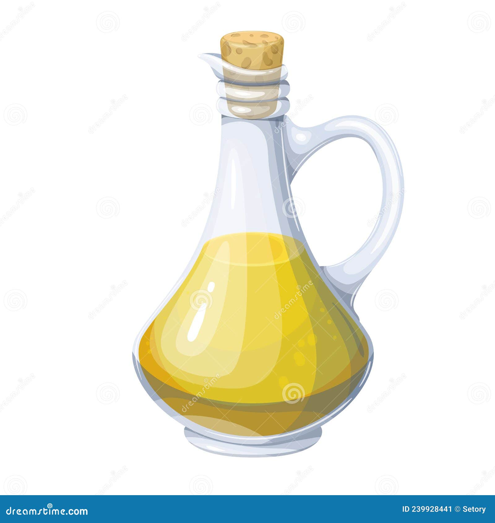 Olive Oil Glass Jug Pitcher Jar Bottle Stock Vector Illustration of
