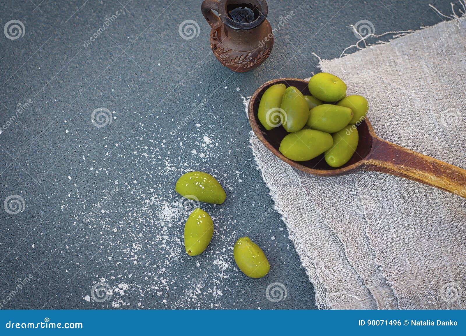 Olive oil and green olives stock photo. Image of vegetarian 90071496