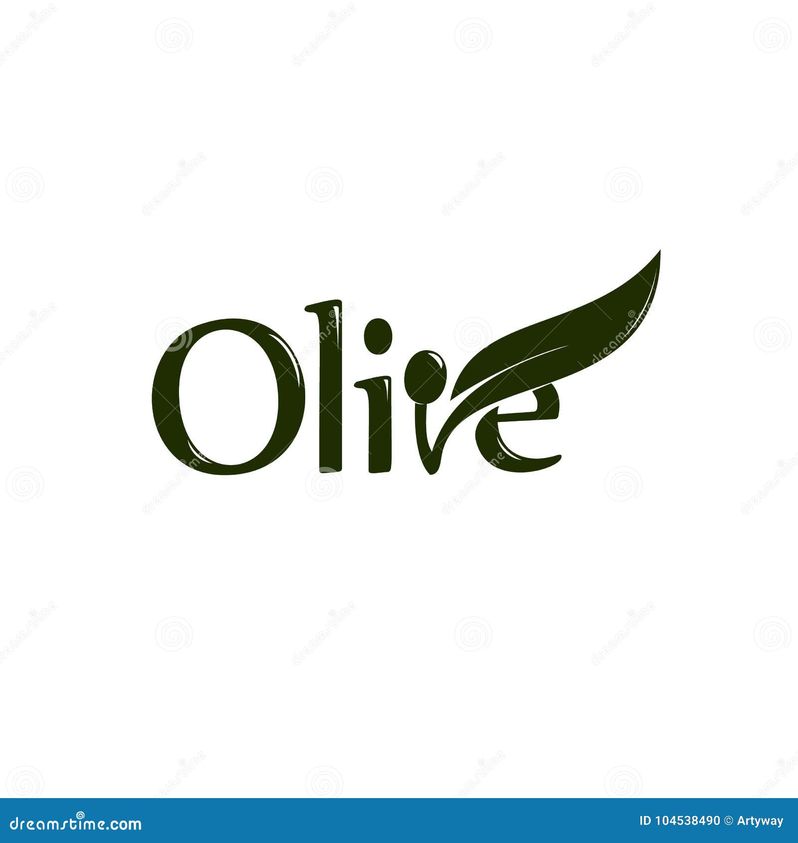 olive oil label, organic product.  olive branch with leaf and drupe,  logo.