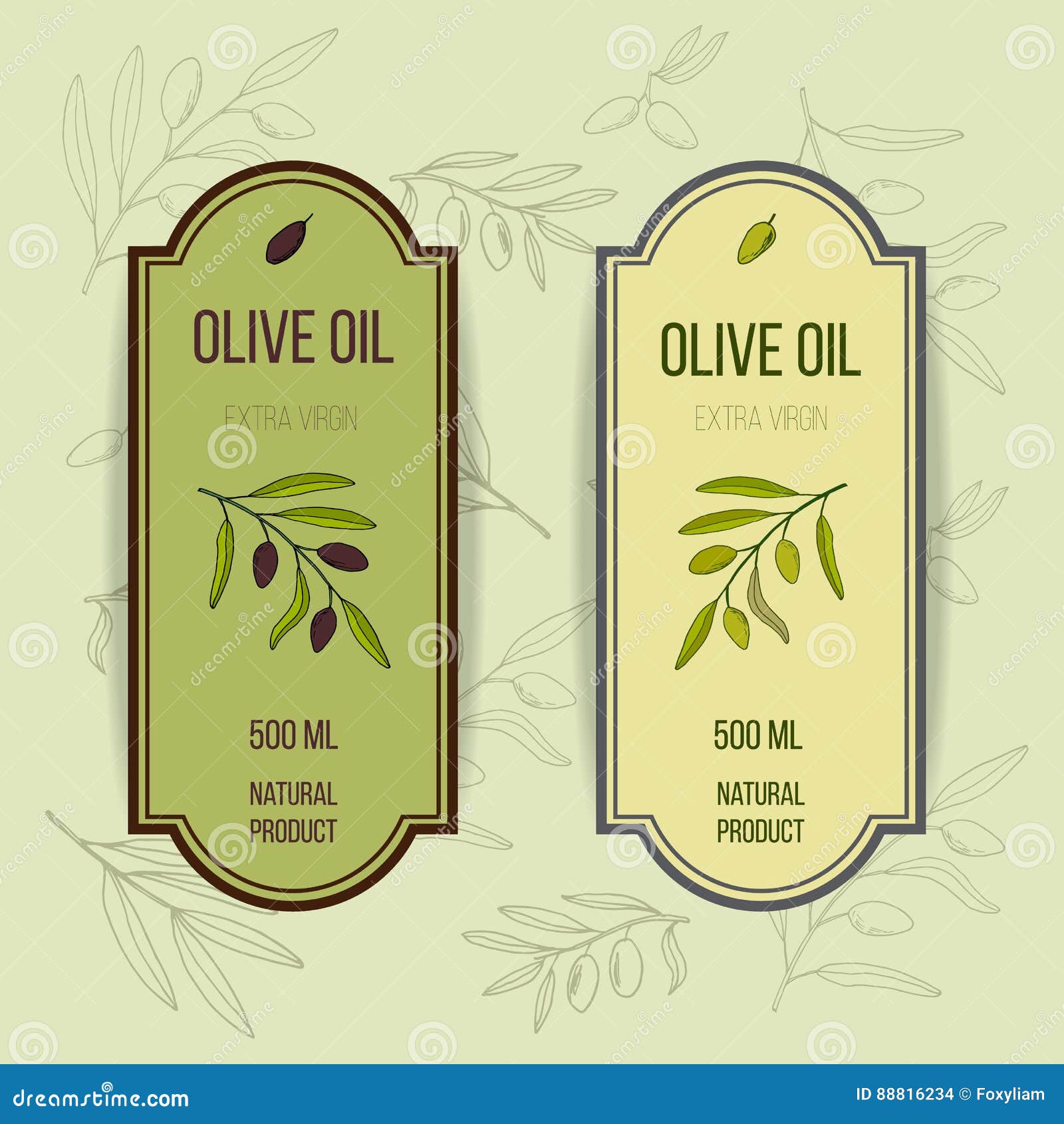 Olive Oil Label Template Stock Vector Illustration Of Graphic 88816234