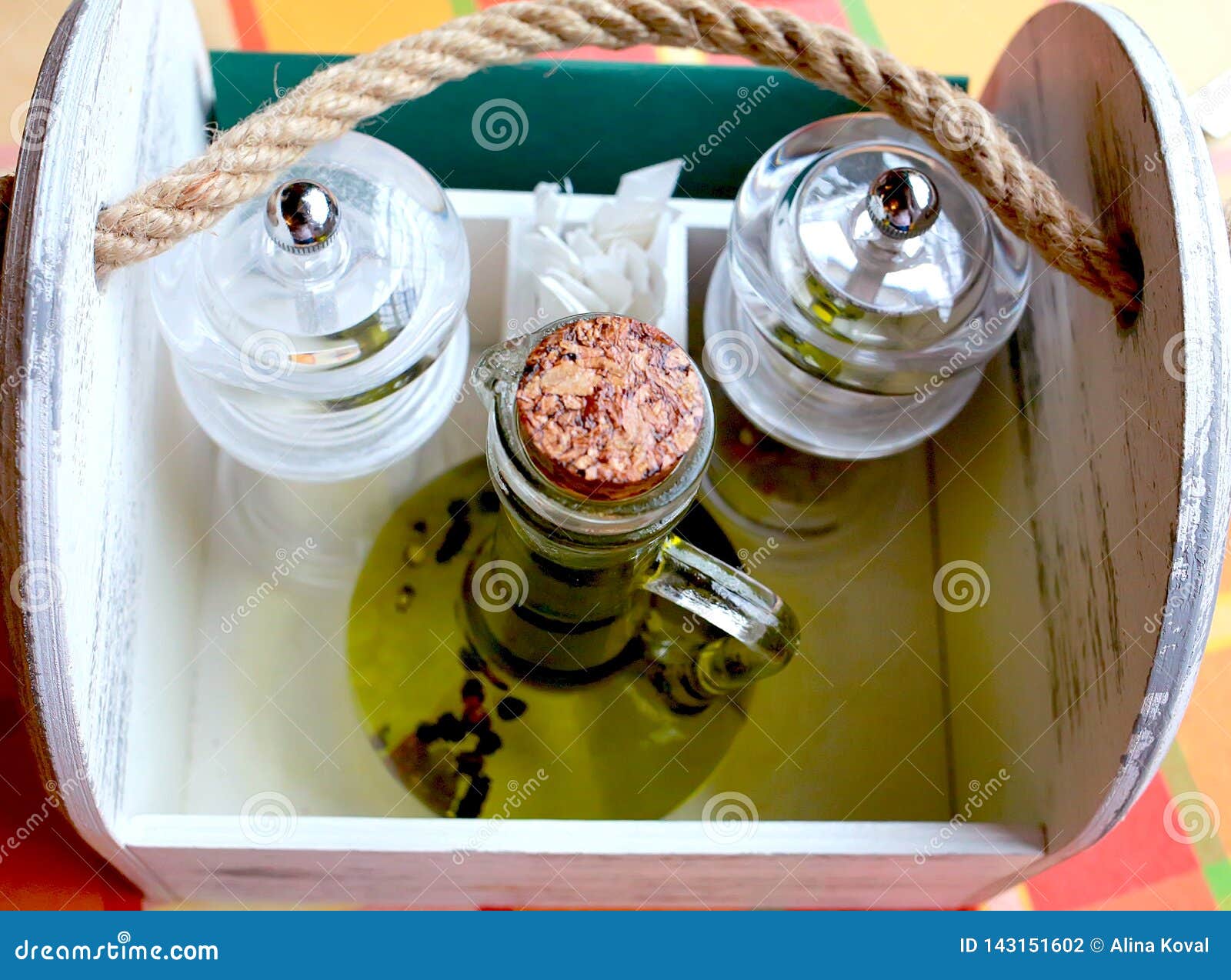 Spice Set and Olive Oil stock photo. Image of lots, white 143151602