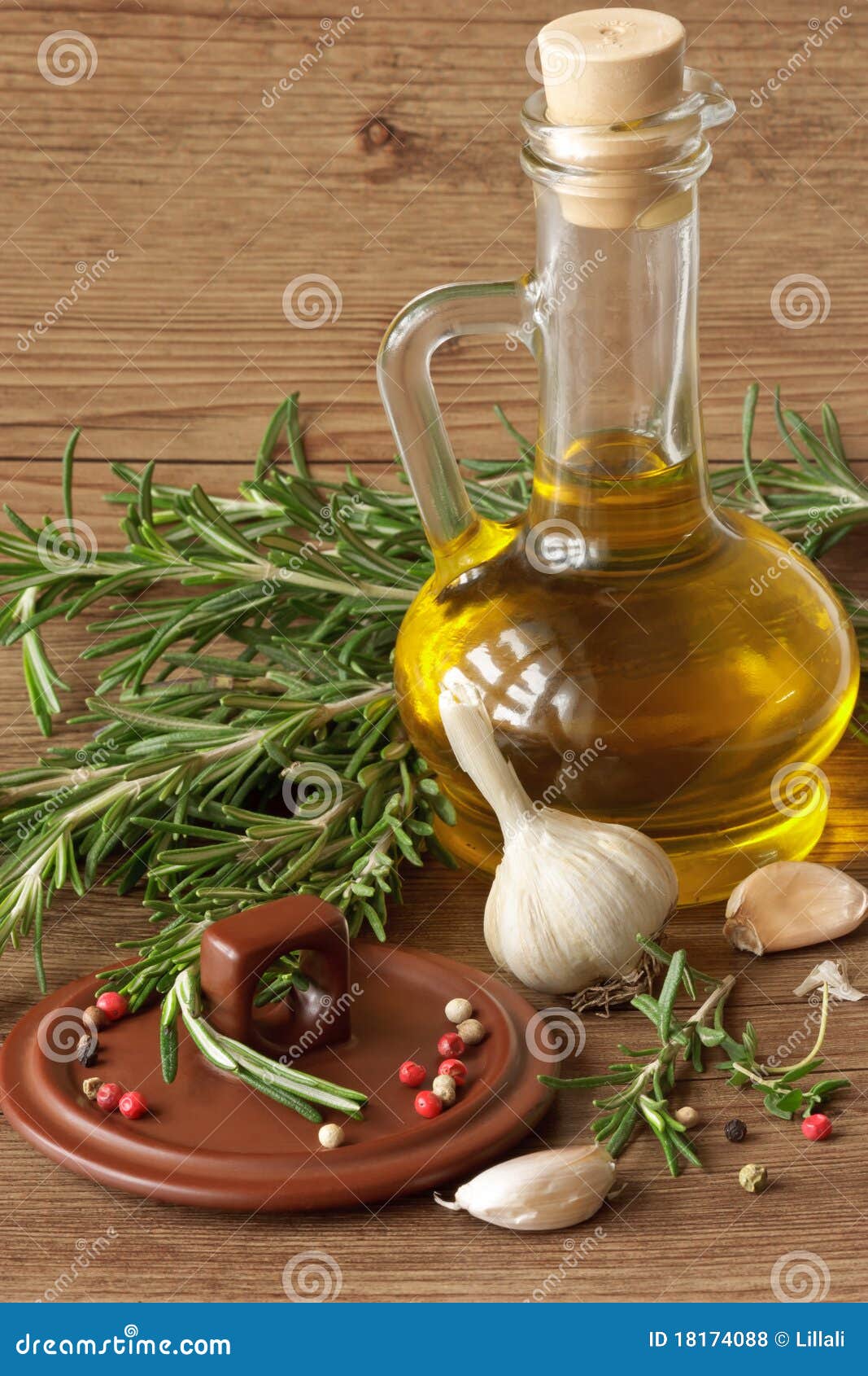 Olive oil and spices. stock photo. Image of eating, aroma 18174088