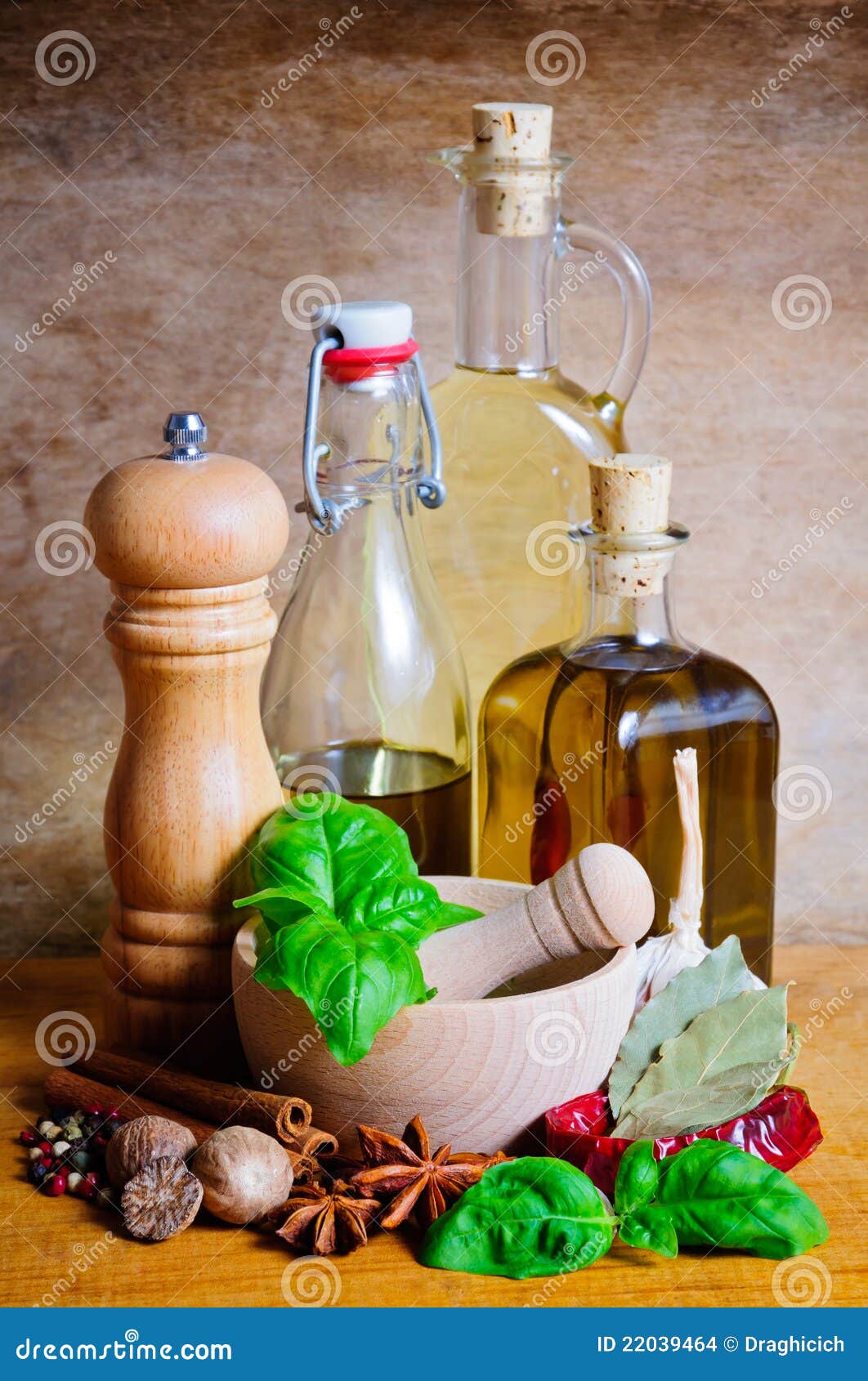 Spices Set In Mini Bottles Stock Photo - Download Image Now