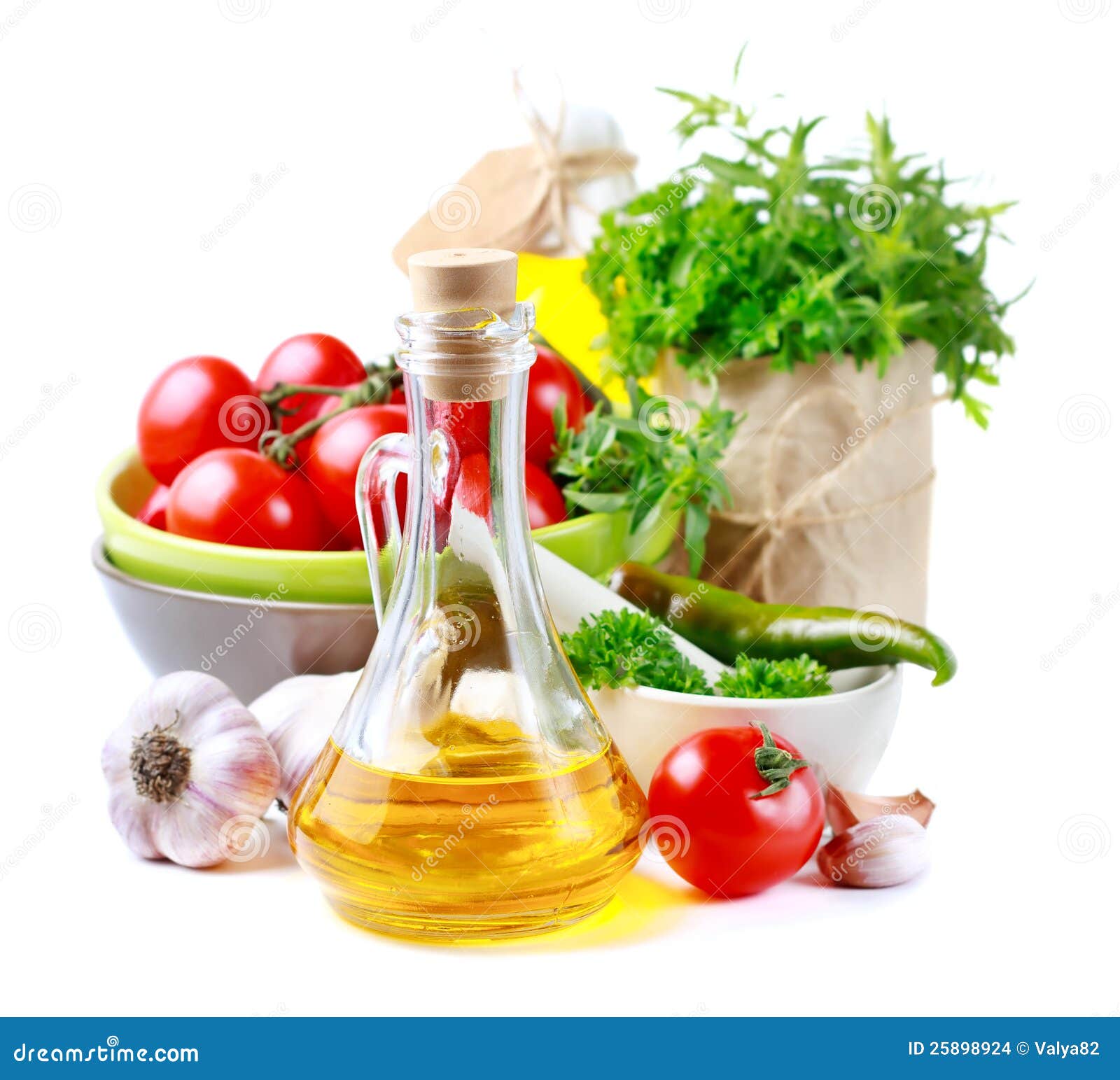 Olive Oil, Vegetables and Herbs Stock Photo Image of healthy, fresh