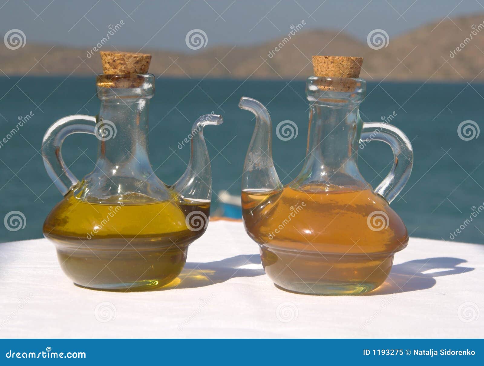 Olive oil and vinegar stock image. Image of food, crete 1193275