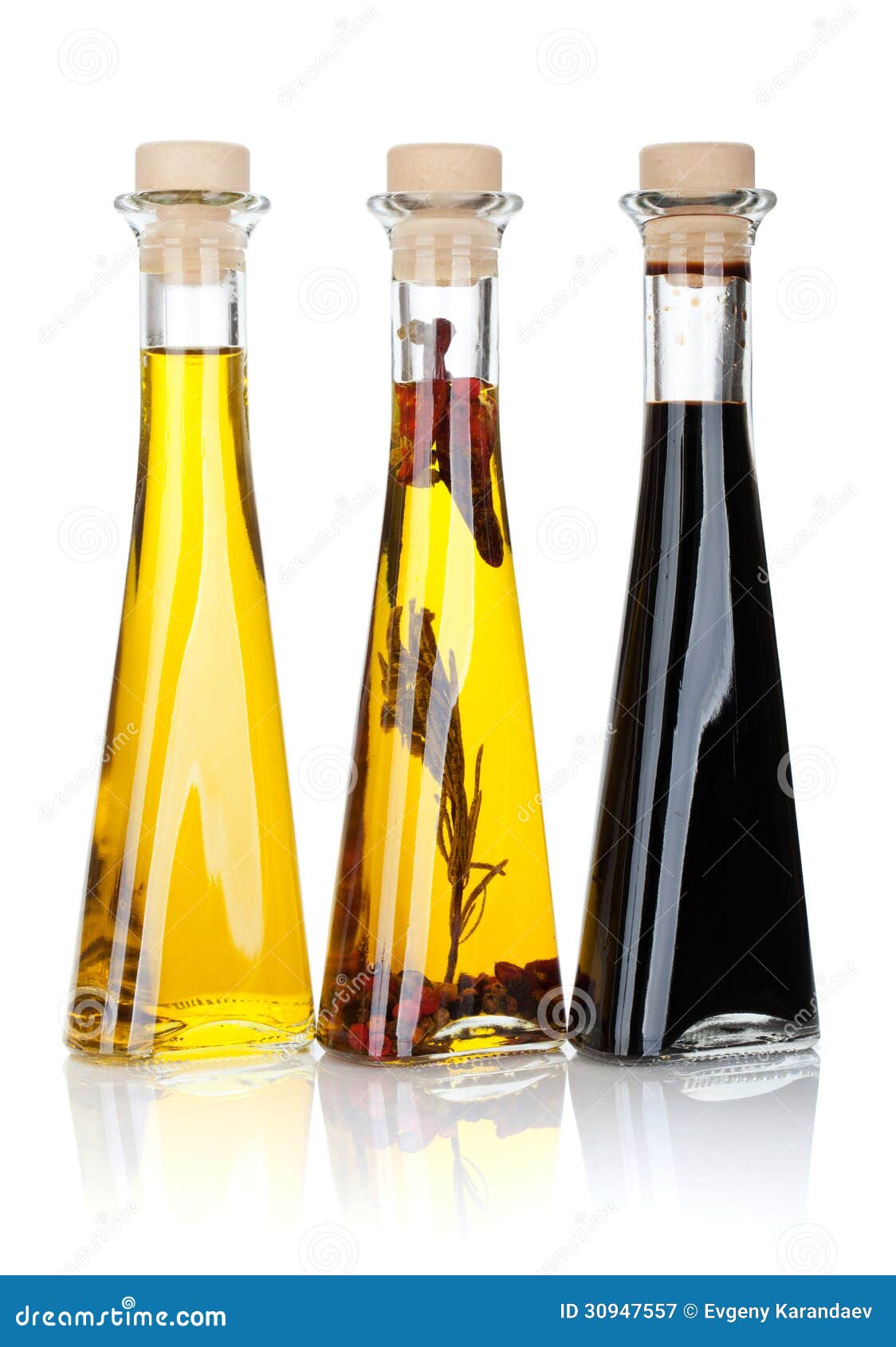 Olive Oil and Vinegar Bottles Stock Image Image of eating, glass