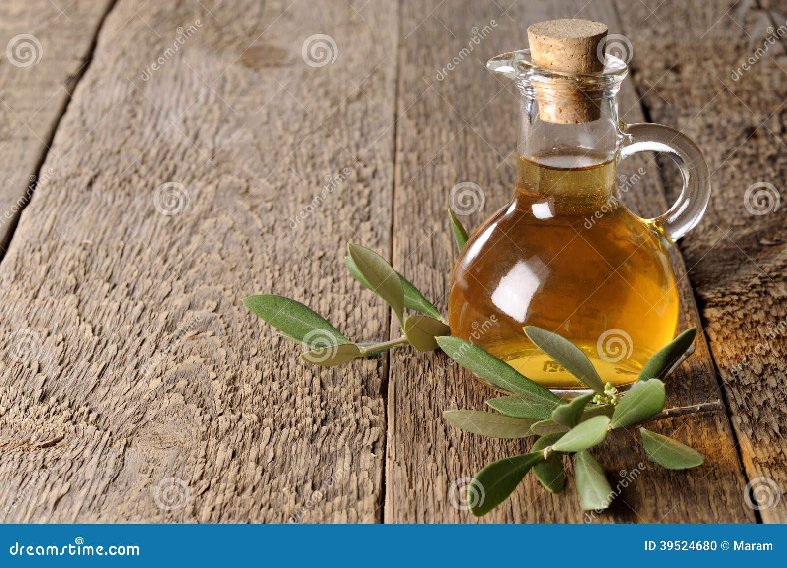 Olive Oil on a Wooden Table Stock Photo Image of branch, spain 39524680