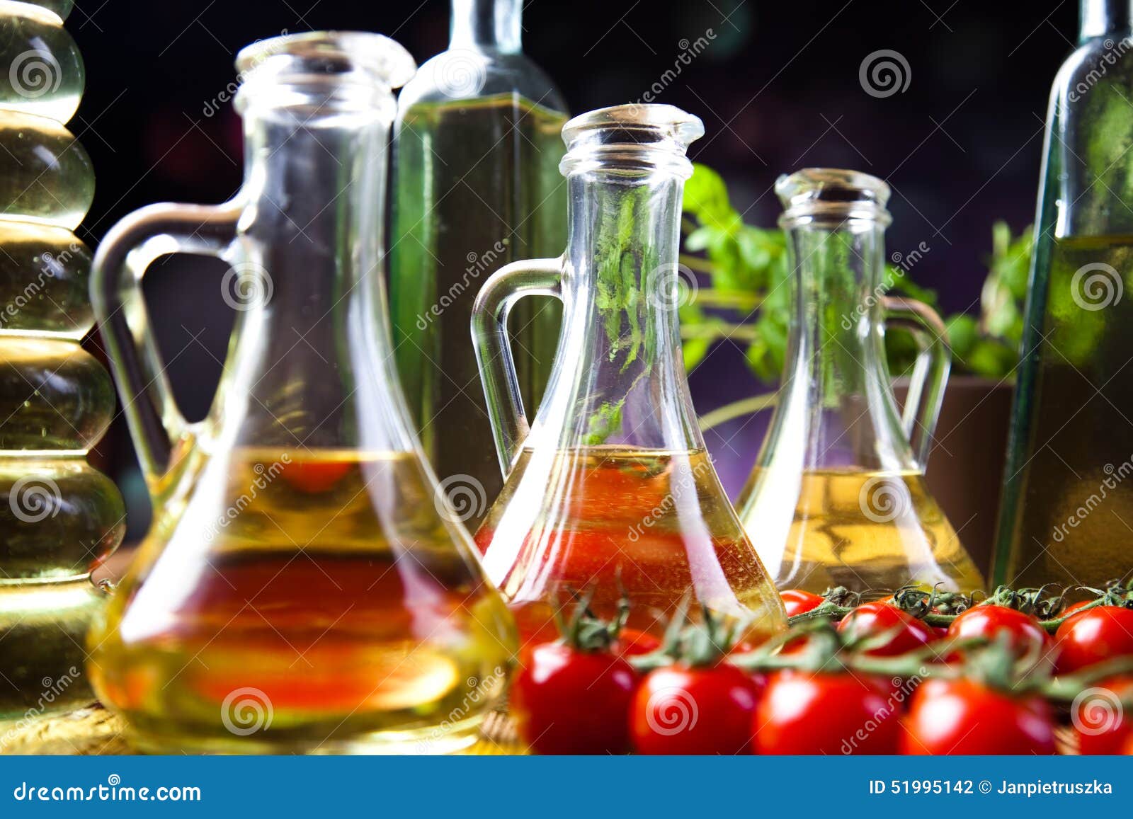 Olive Oils in Bottles, Mediterranean Rural Theme Stock Photo Image of