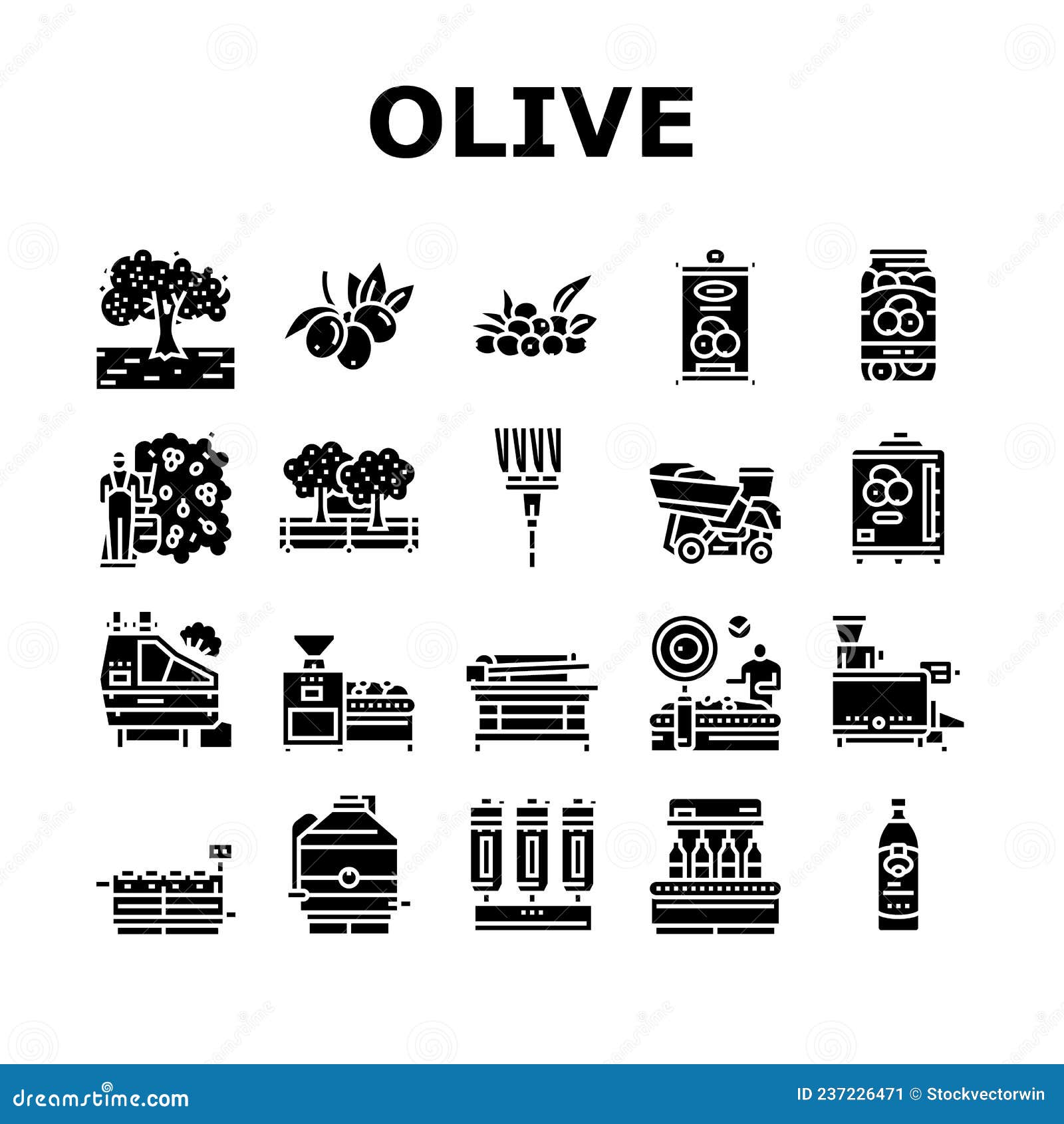 Olive stuffer glyph icon Royalty Free Vector Image