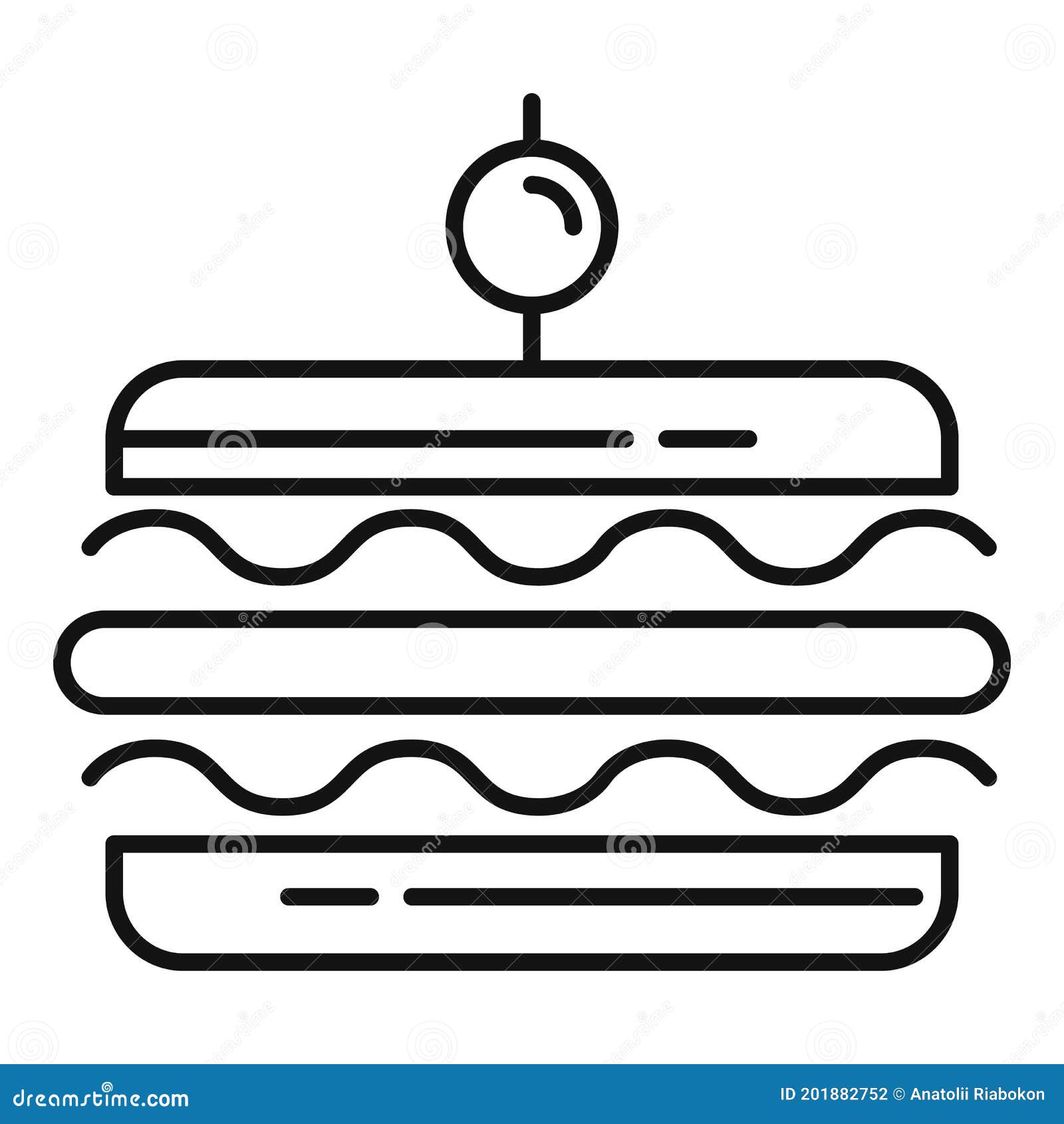 Olive Sandwich Bar Icon, Outline Style Stock Vector - Illustration of