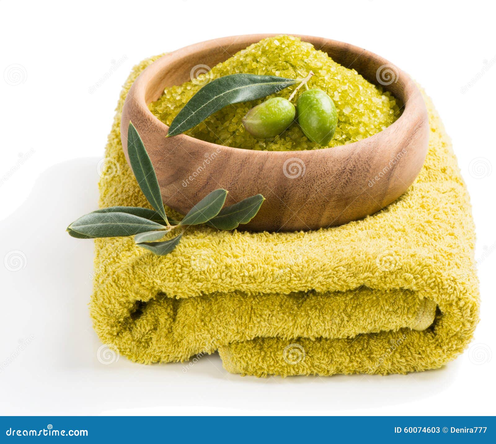 Olive spa salt stock image. Image of towel, care, healthy - 60074603