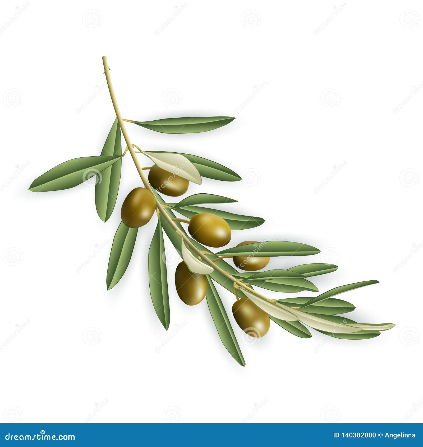 Olive tree branch isolated stock illustration. Illustration of delicious 140382000