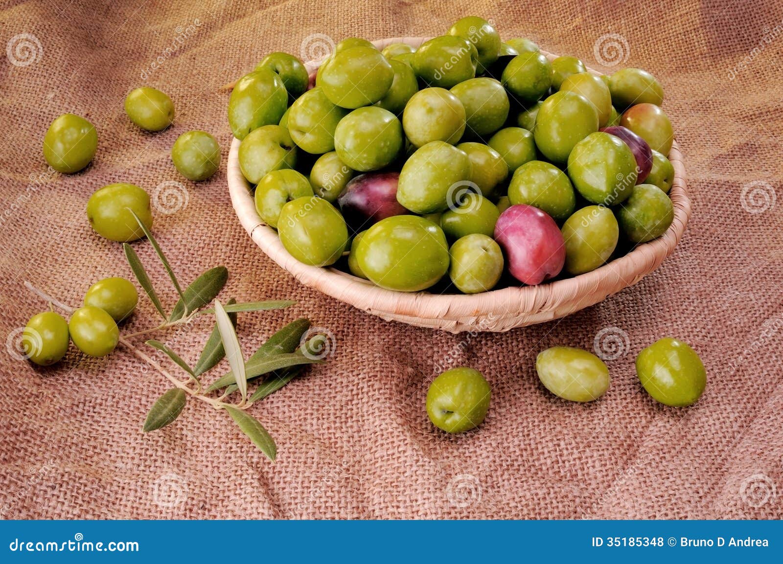Olives basket stock photo. Image of leaf, ingredient 35185348